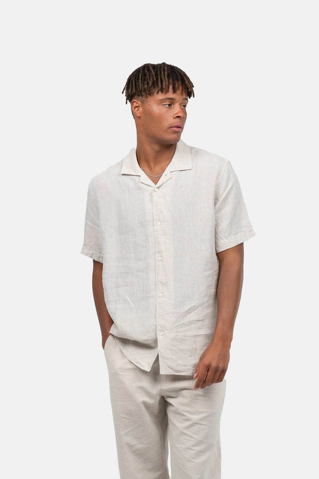Kortærmet Hørskjorte Beige | Skagen-clothing.dk