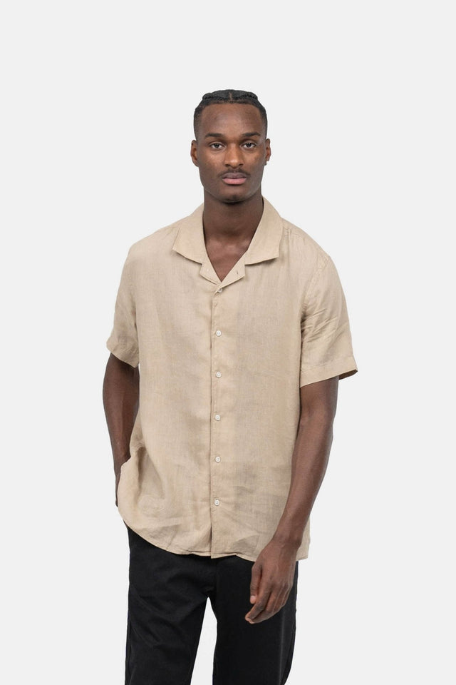 Kortærmet Hørskjorte Mokka | Skagen-clothing.dk