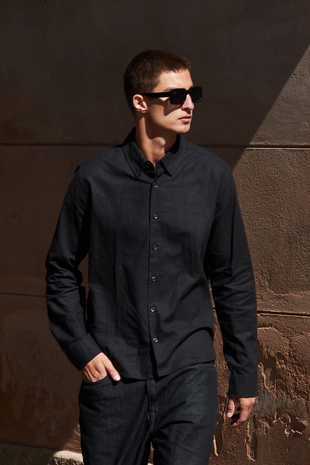 Langærmet Hørskjorte Sort |  Skagen-clothing.dk