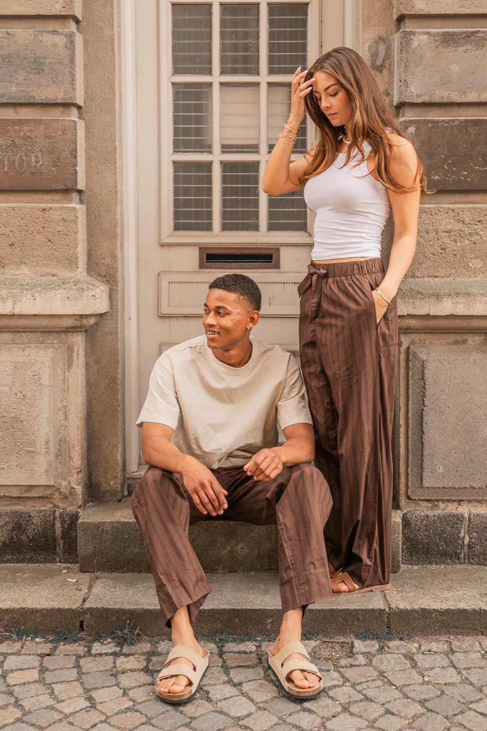 Pyjamas Pants Brun stribet |  Skagen-clothing.dk