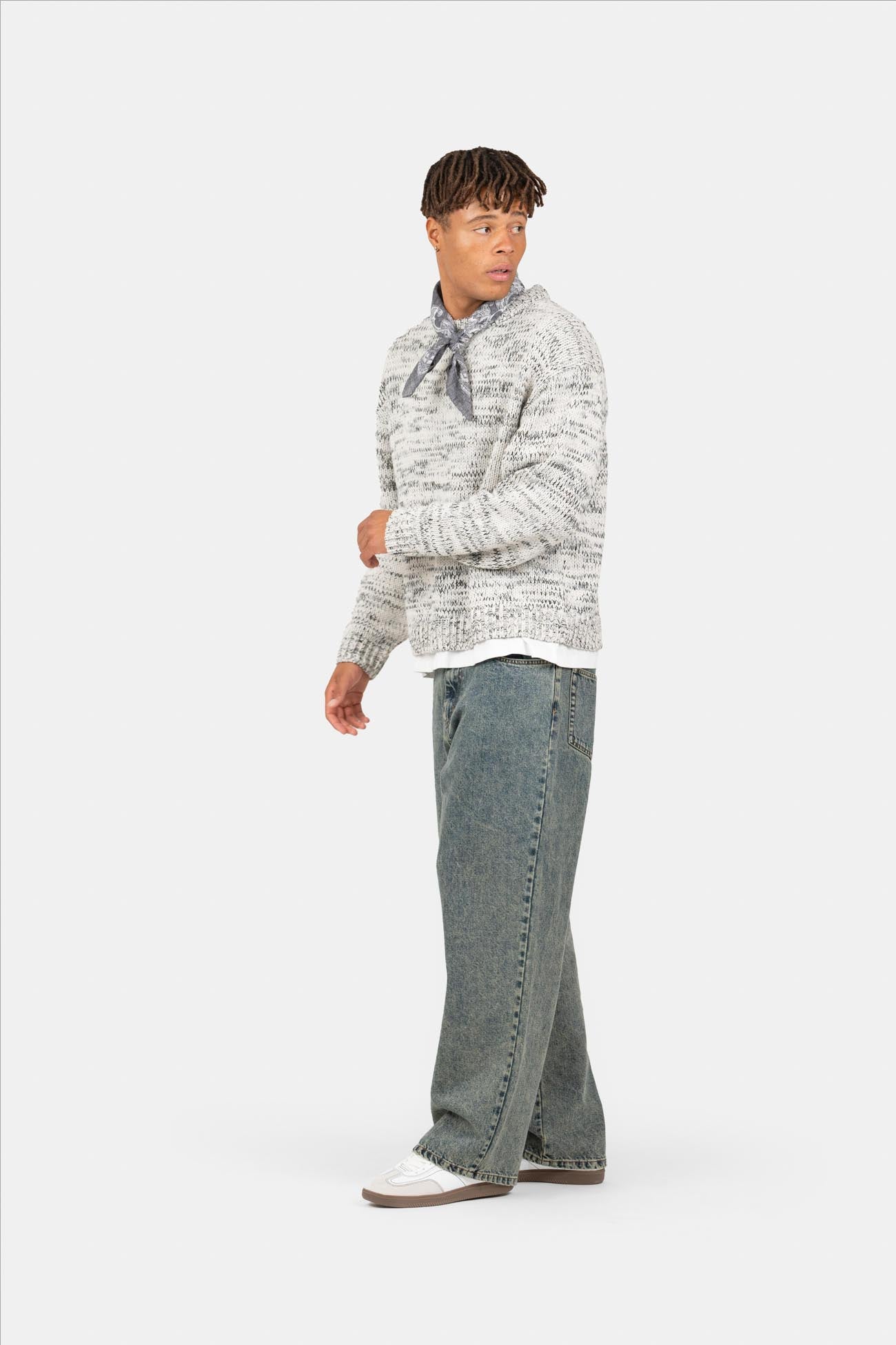 Baggy Denim Jeans Mid Blue Vintage Wash