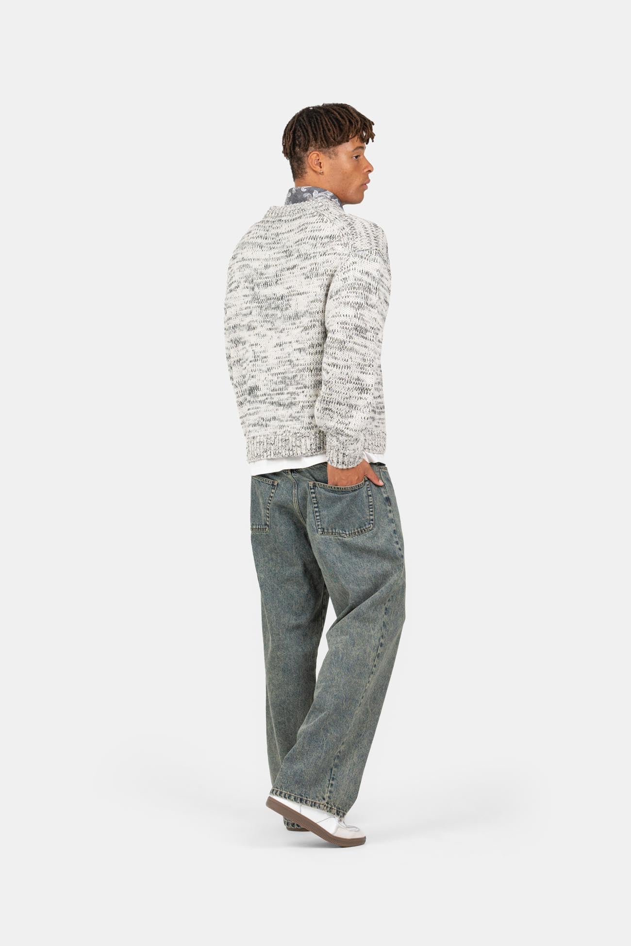 Baggy Denim Jeans Mid Blue Vintage Wash