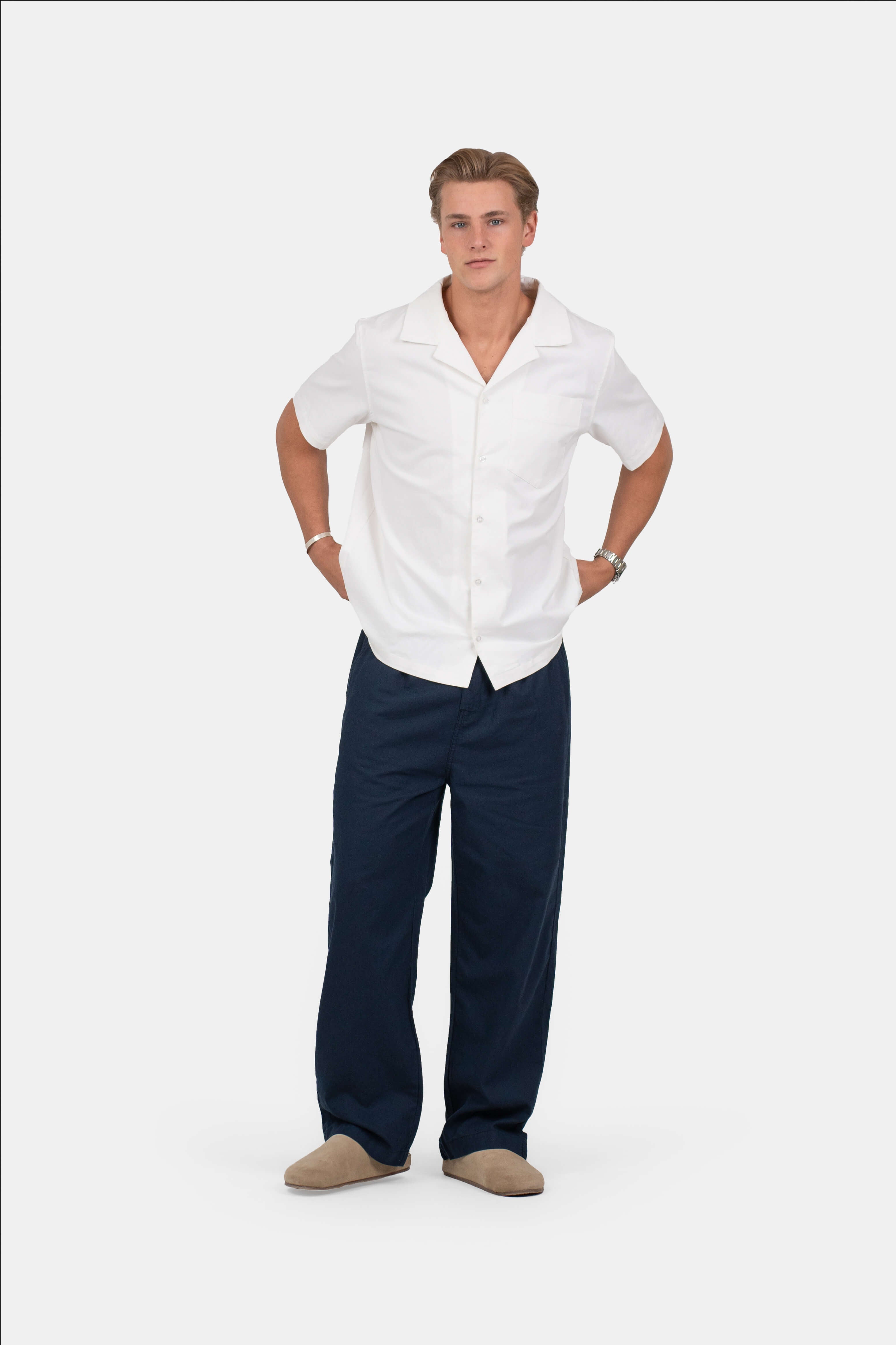 Baggy Hørbukser Navy |  Skagen-clothing.dk
