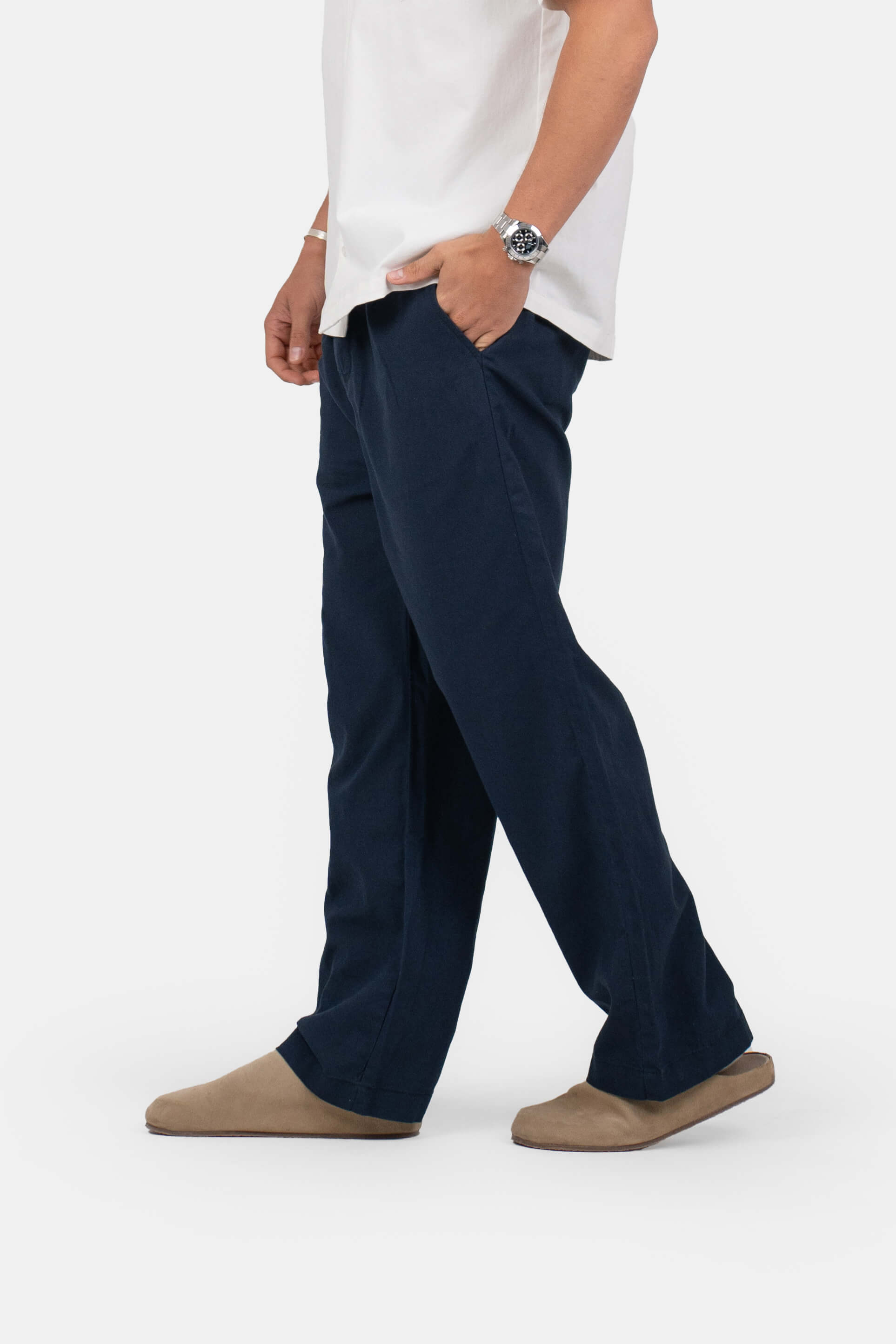 Baggy Hørbukser Navy |  Skagen-clothing.dk