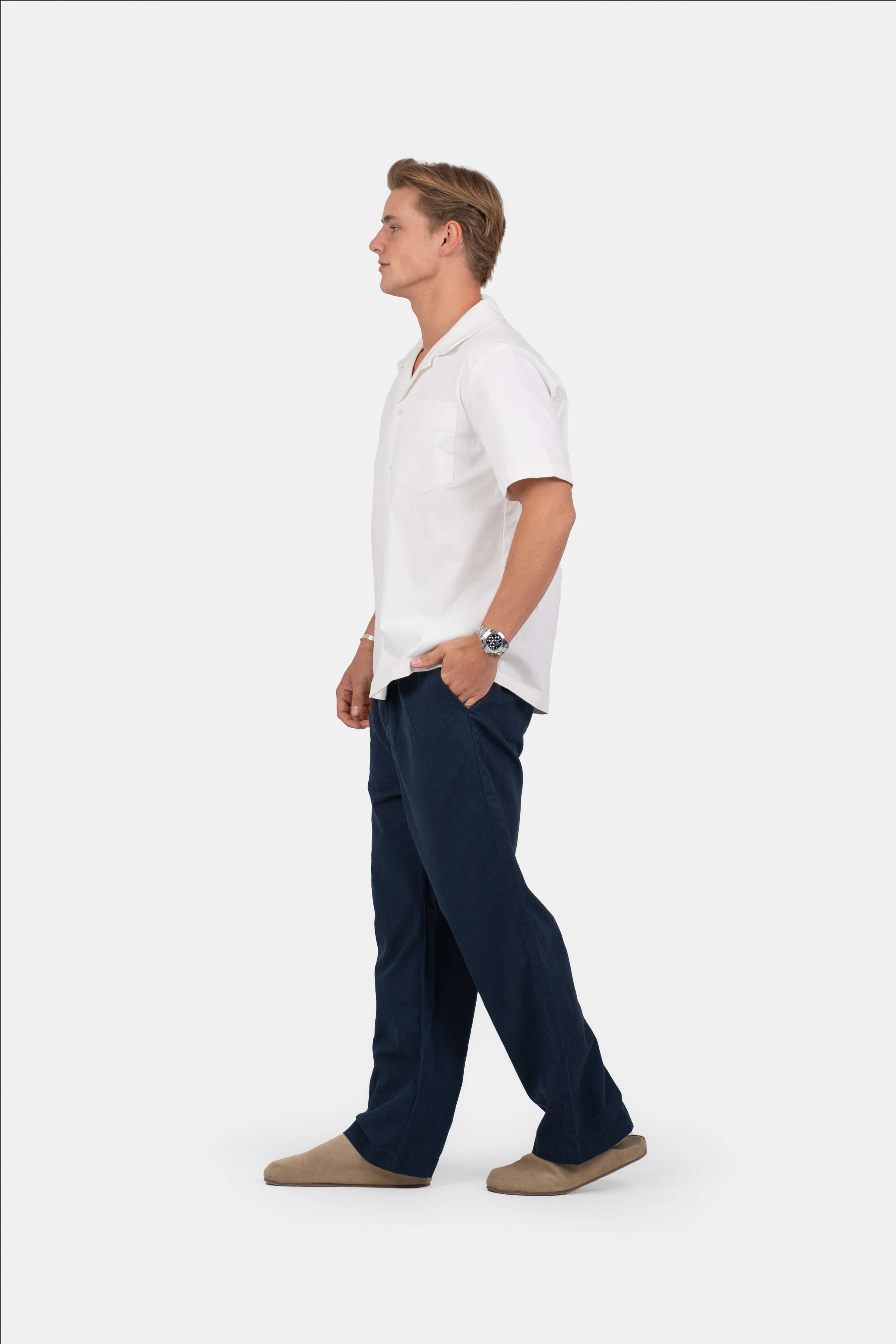 Baggy Hørbukser Navy |  Skagen-clothing.dk