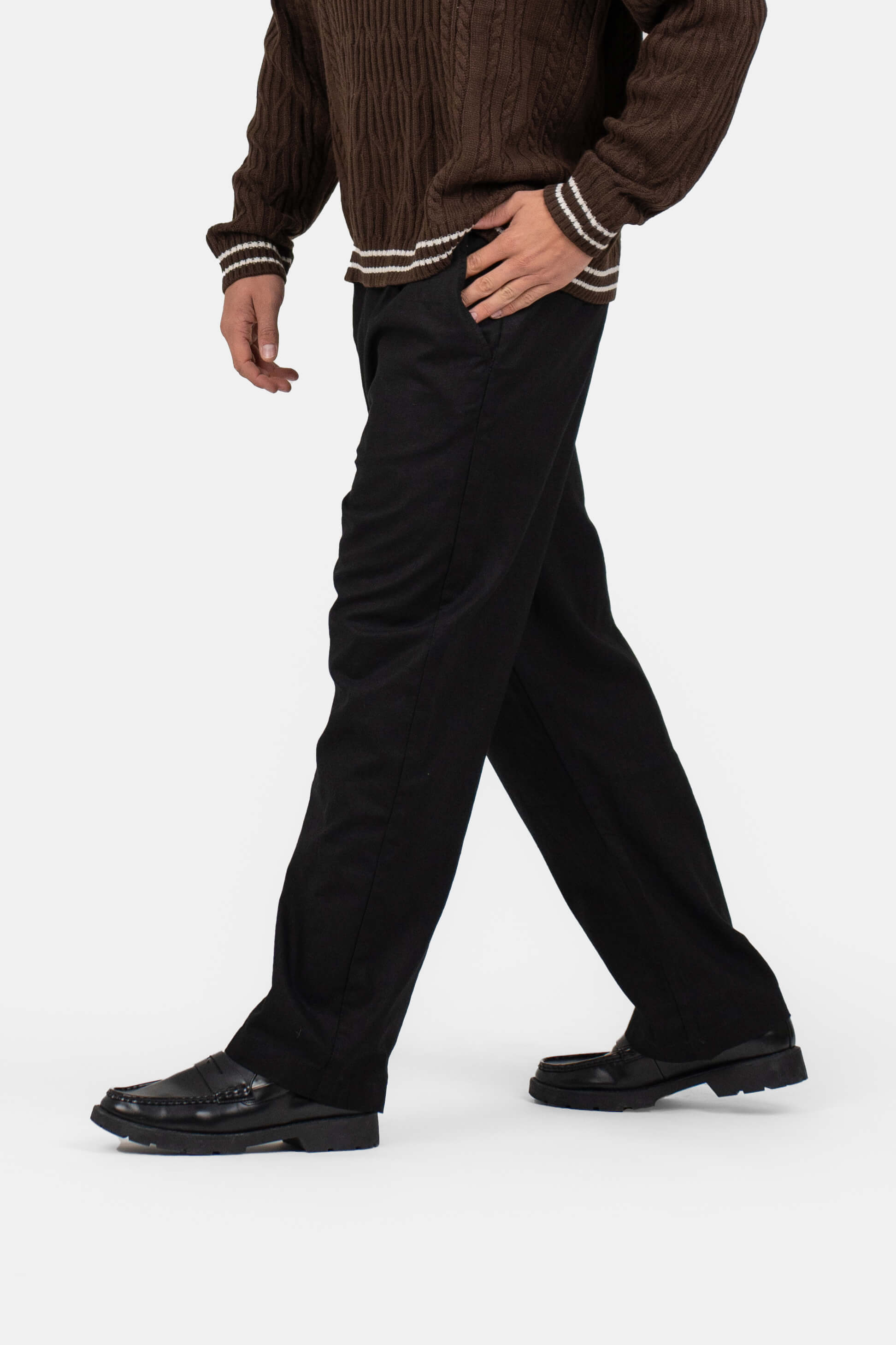 Baggy Hørbukser Sort |  Skagen-clothing.dk