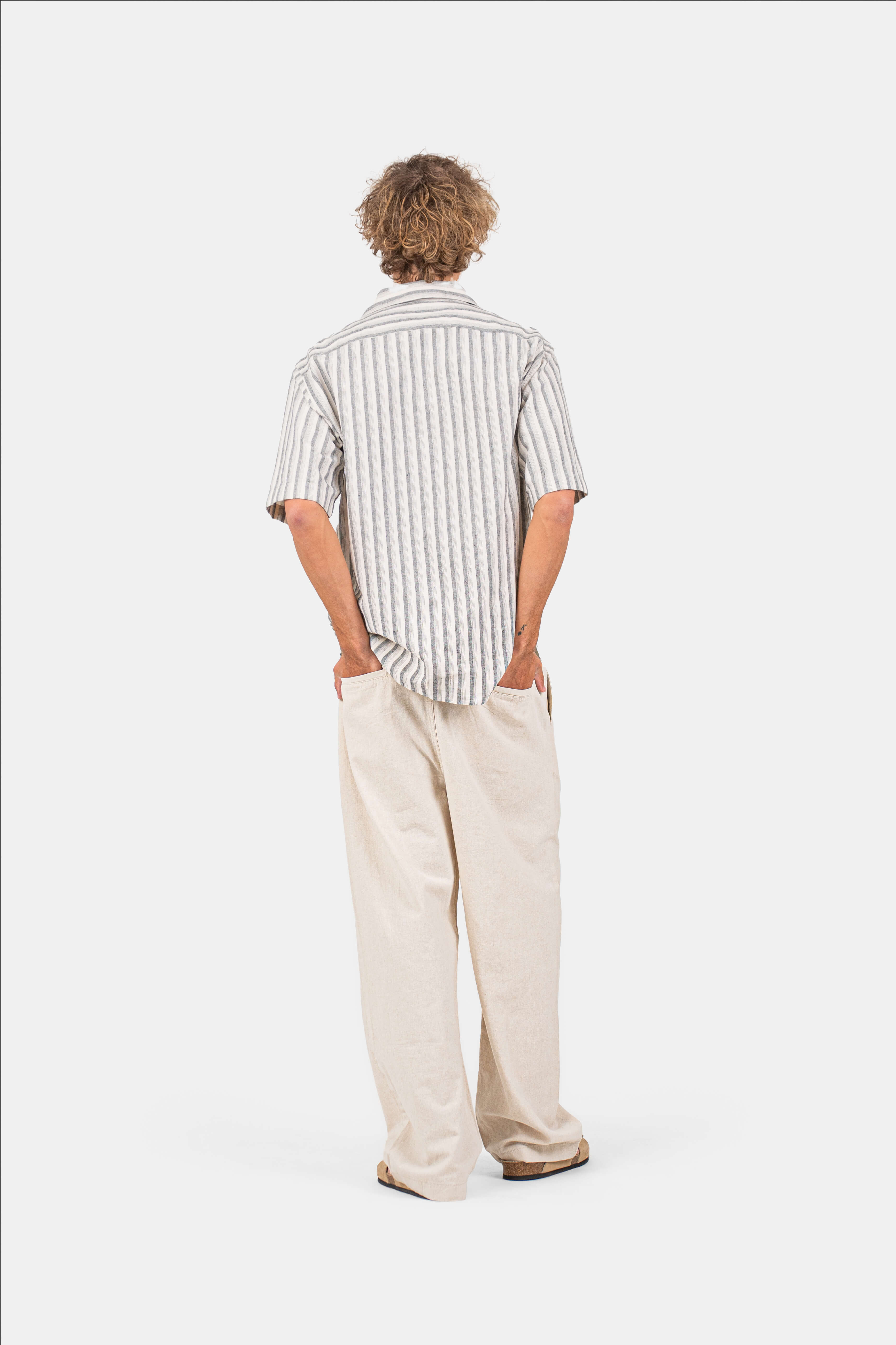 Baggy Hørbukser Beige |  Skagen-clothing.dk