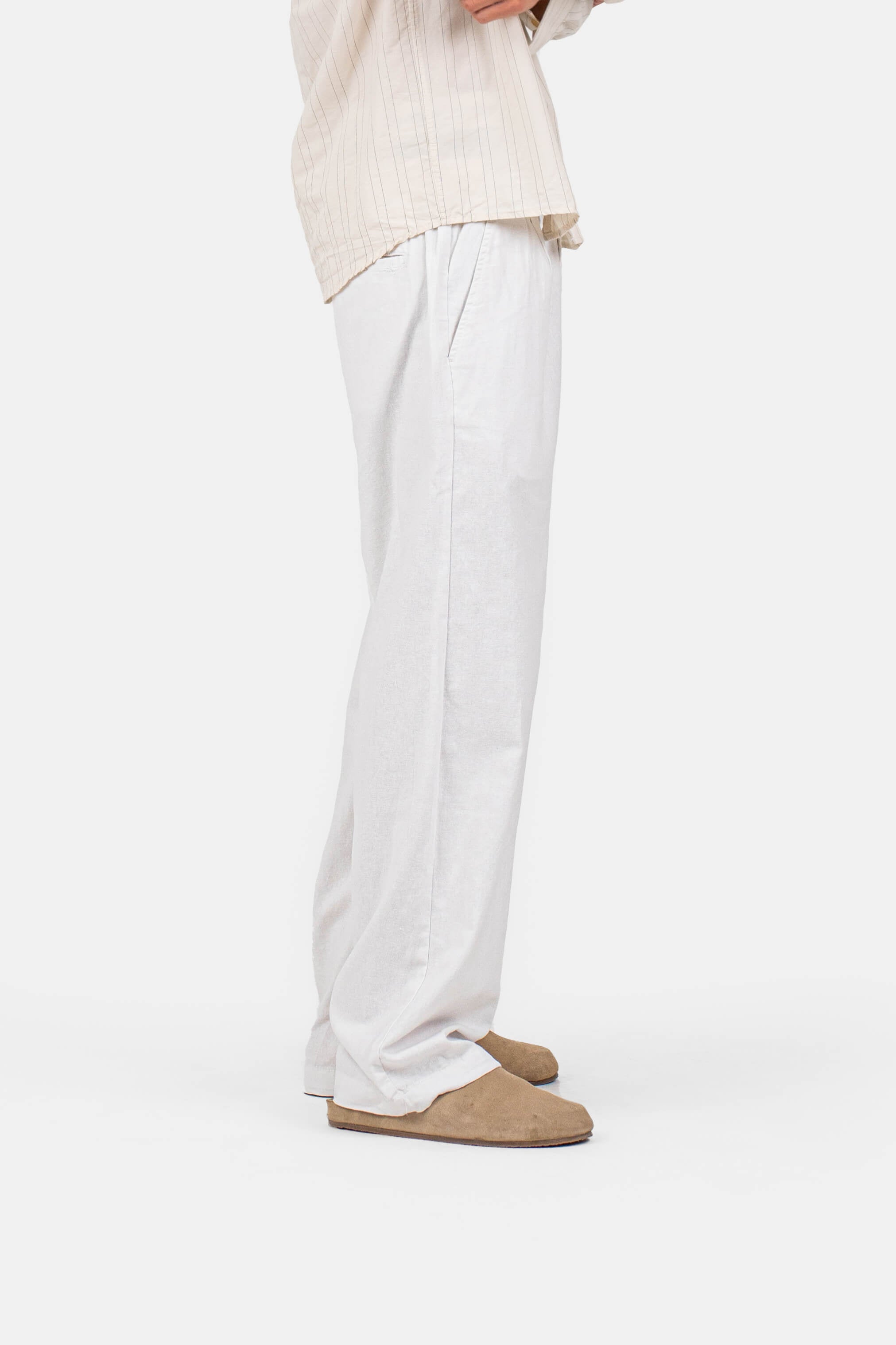 Baggy Hørbukser Hvid |  Skagen-clothing.dk