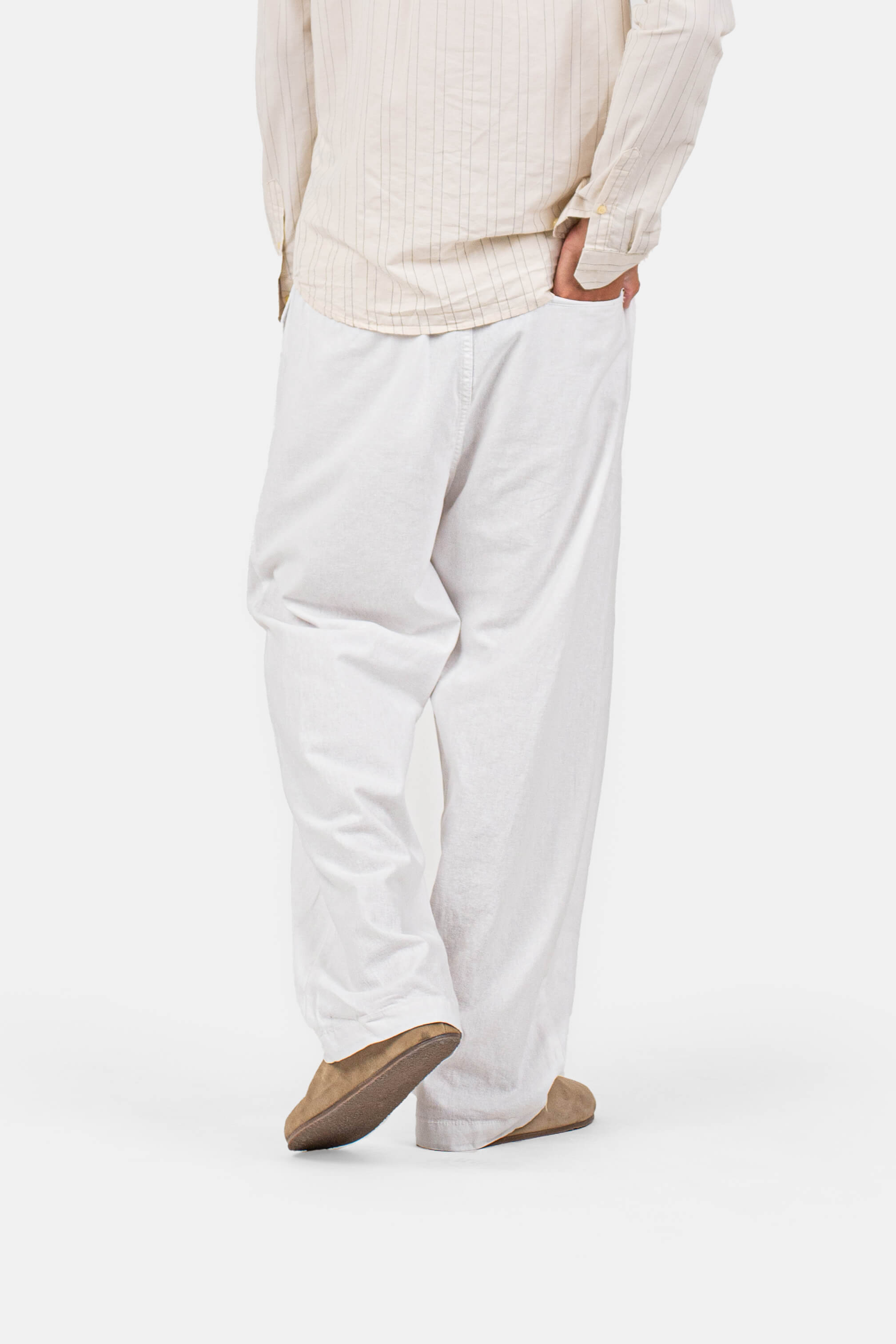 Baggy Hørbukser Hvid |  Skagen-clothing.dk