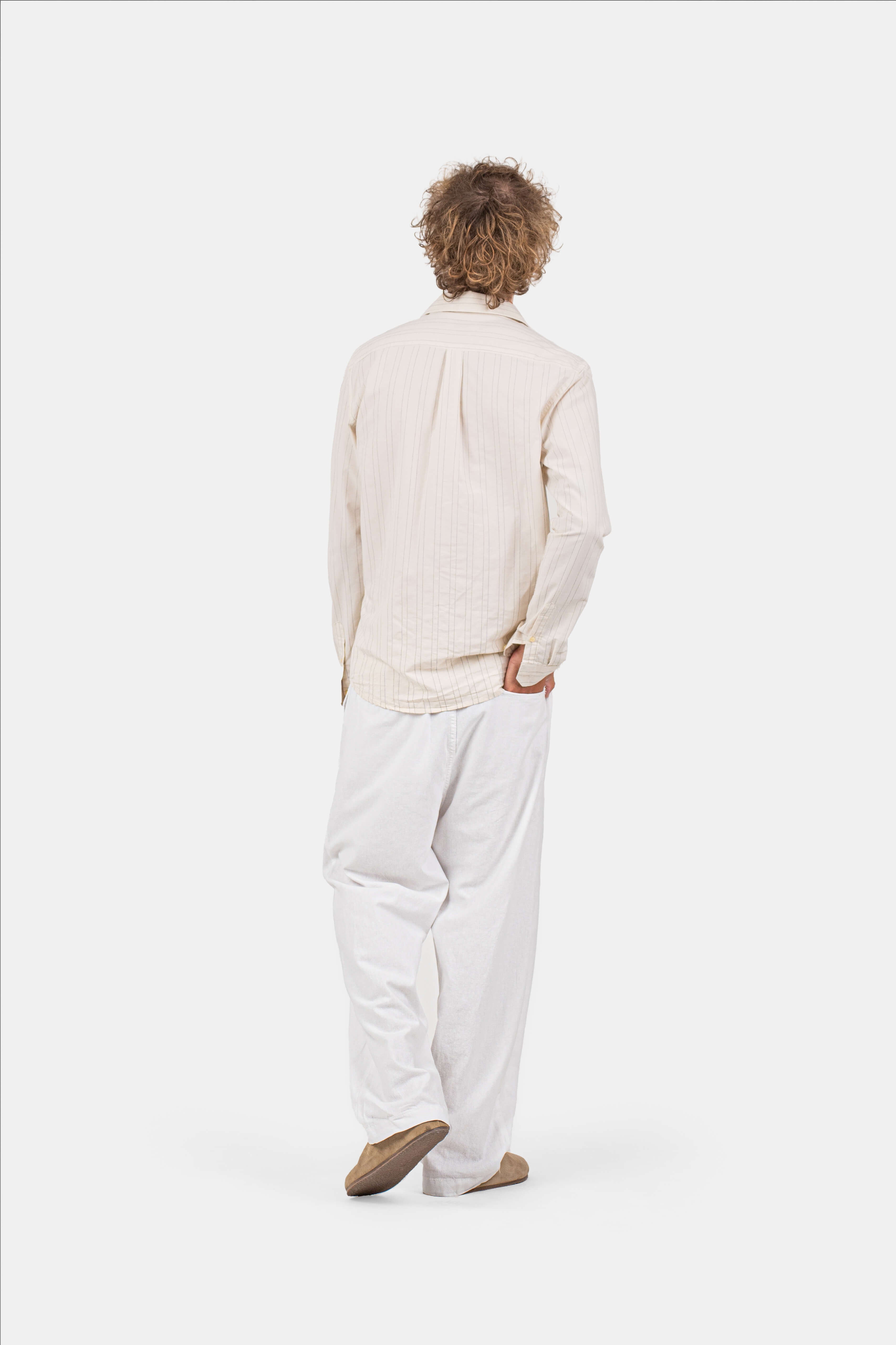 Baggy Hørbukser Hvid |  Skagen-clothing.dk