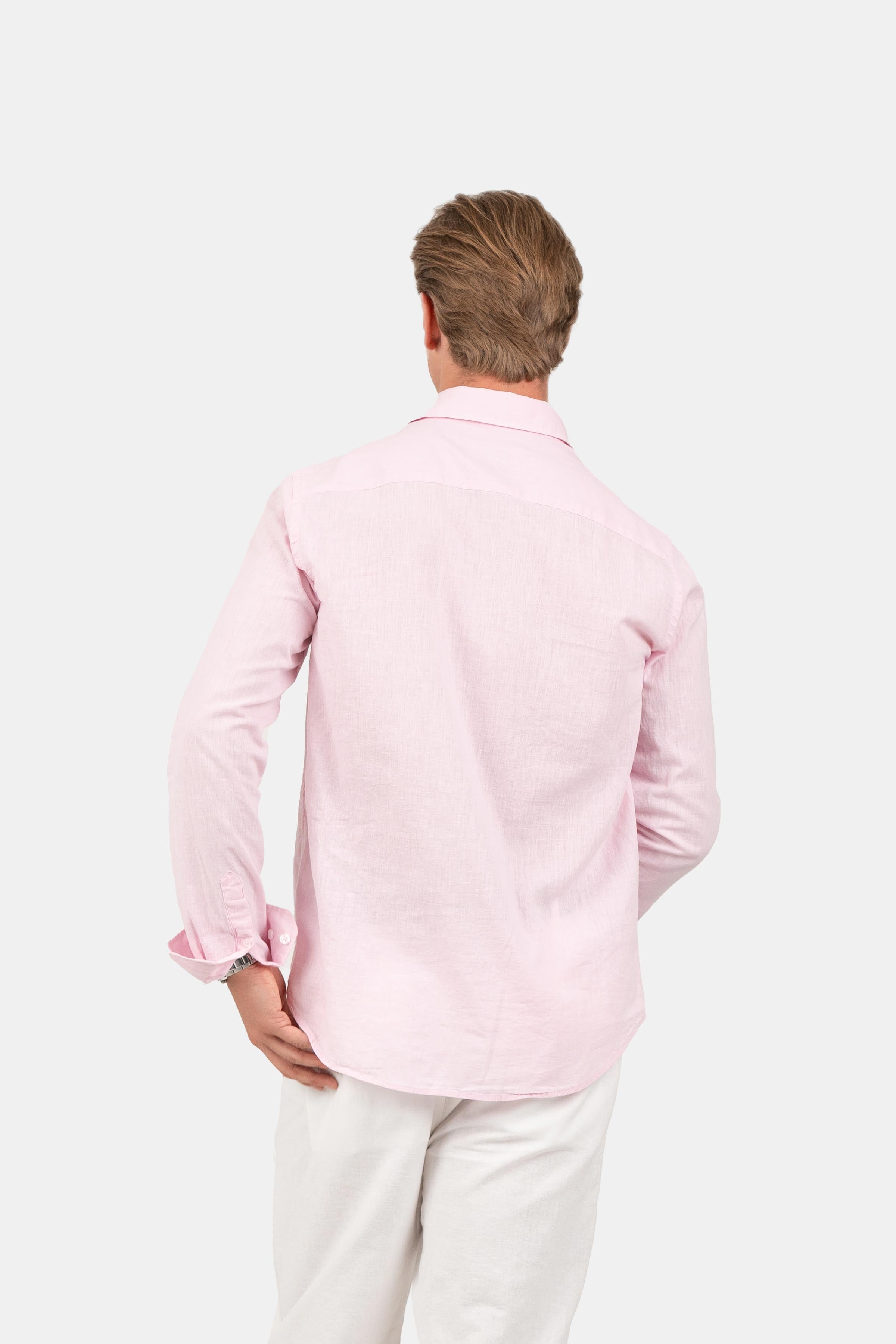 Langærmet Hørskjorte Rosé |  Skagen-clothing.dk