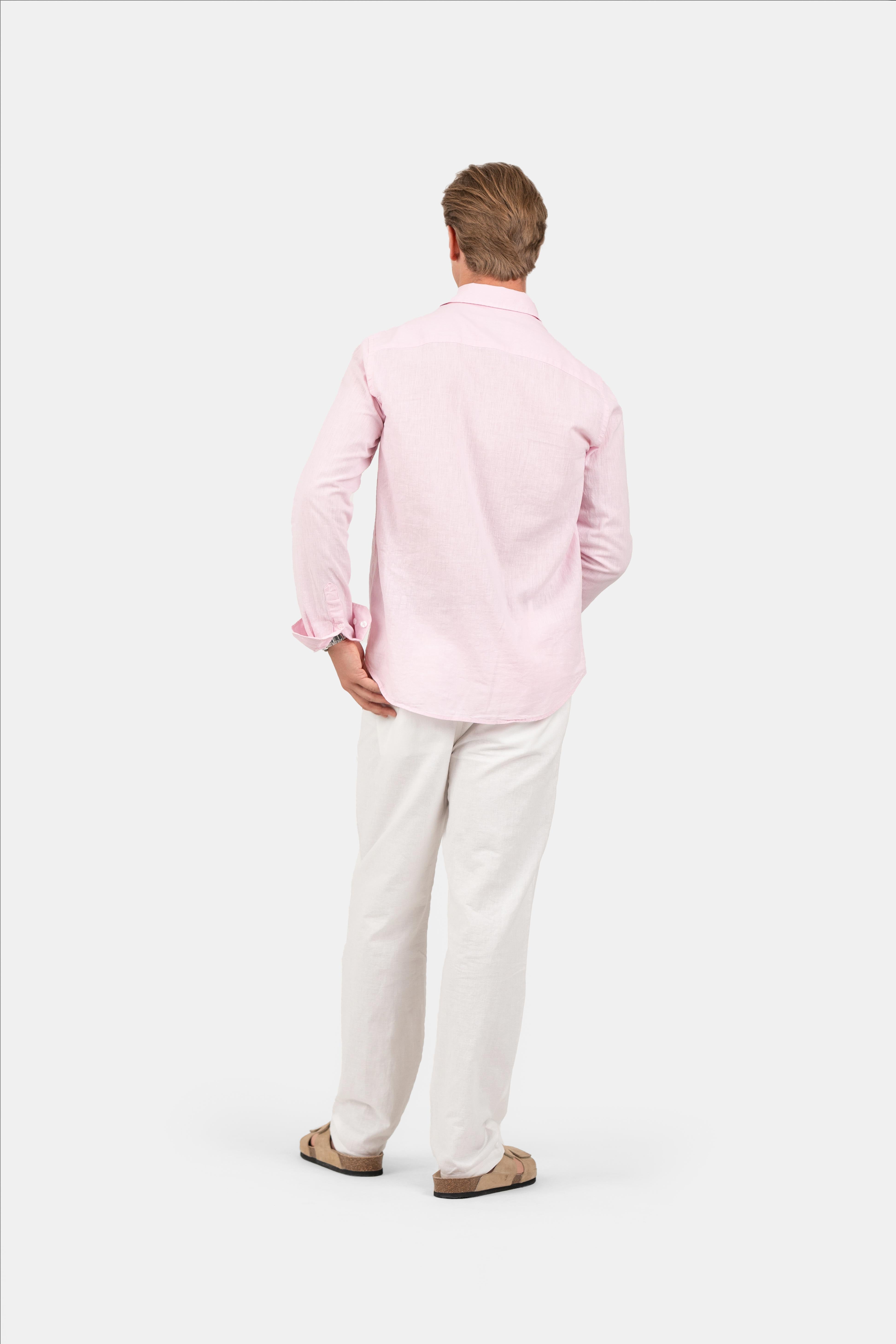 Langærmet Hørskjorte Rosé |  Skagen-clothing.dk