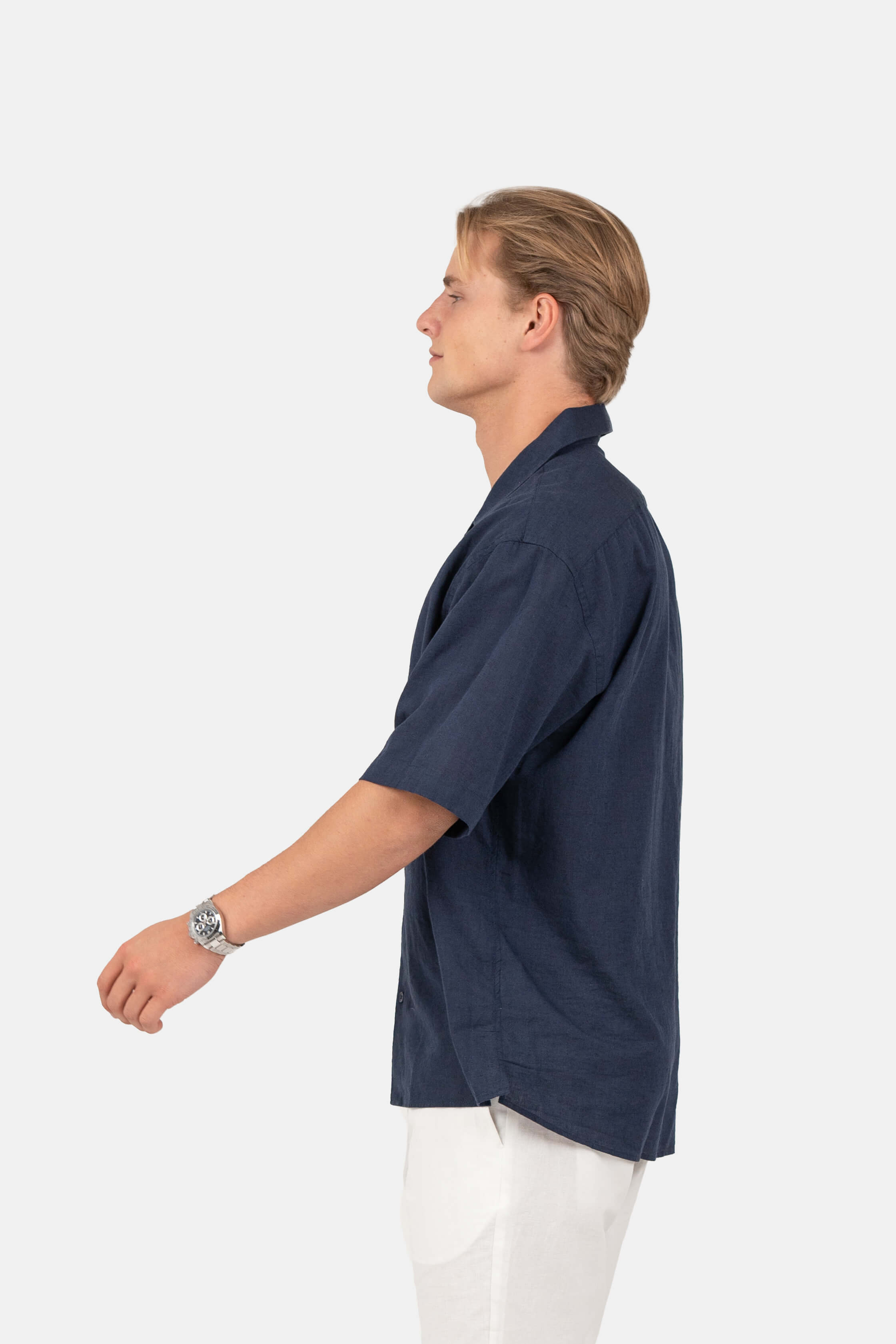 Kortærmet Hørskjorte Navy |  Skagen-clothing.dk