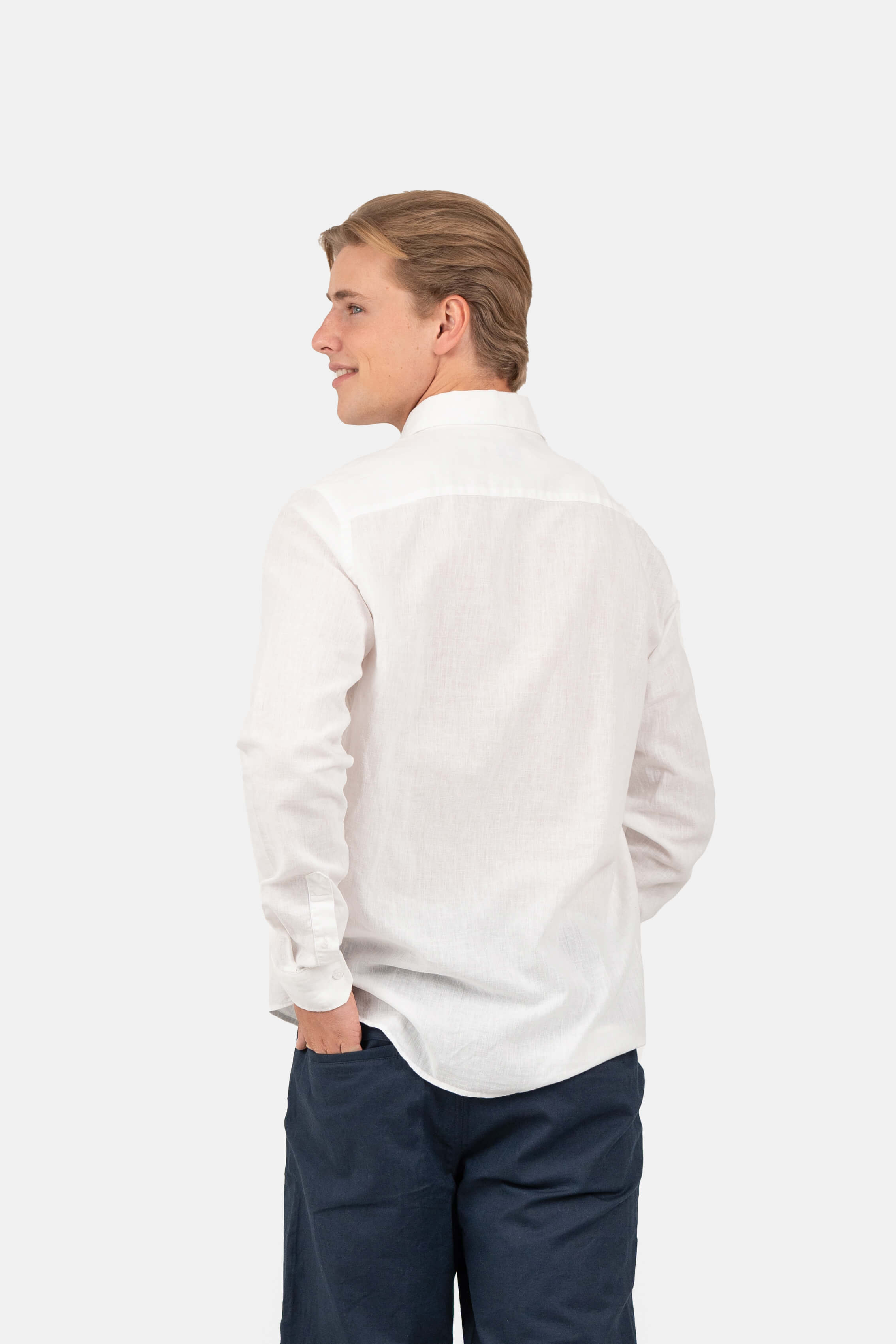 Langærmet Hørskjorte Hvid |  Skagen-clothing.dk