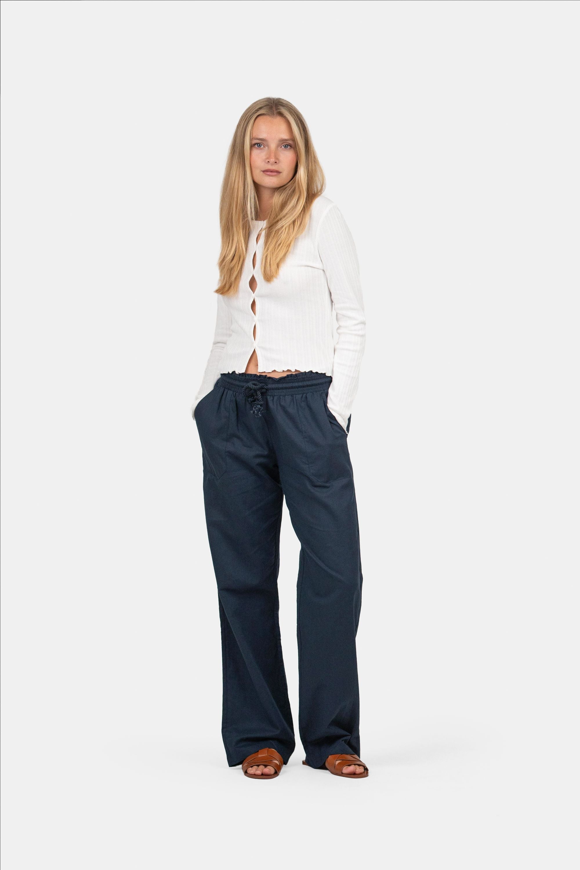 Linbukse Lav Midje Navy