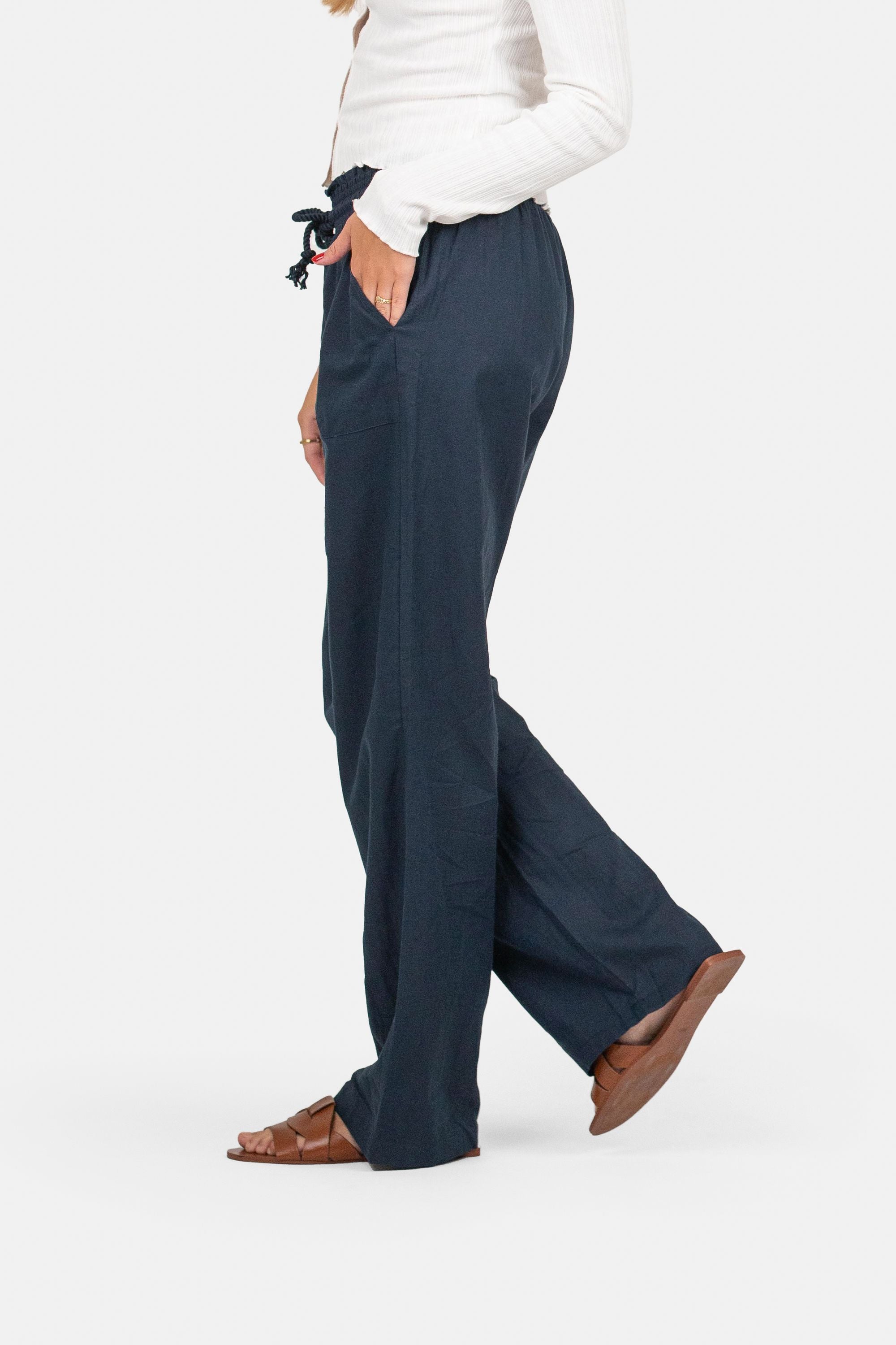 Linbukse Lav Midje Navy