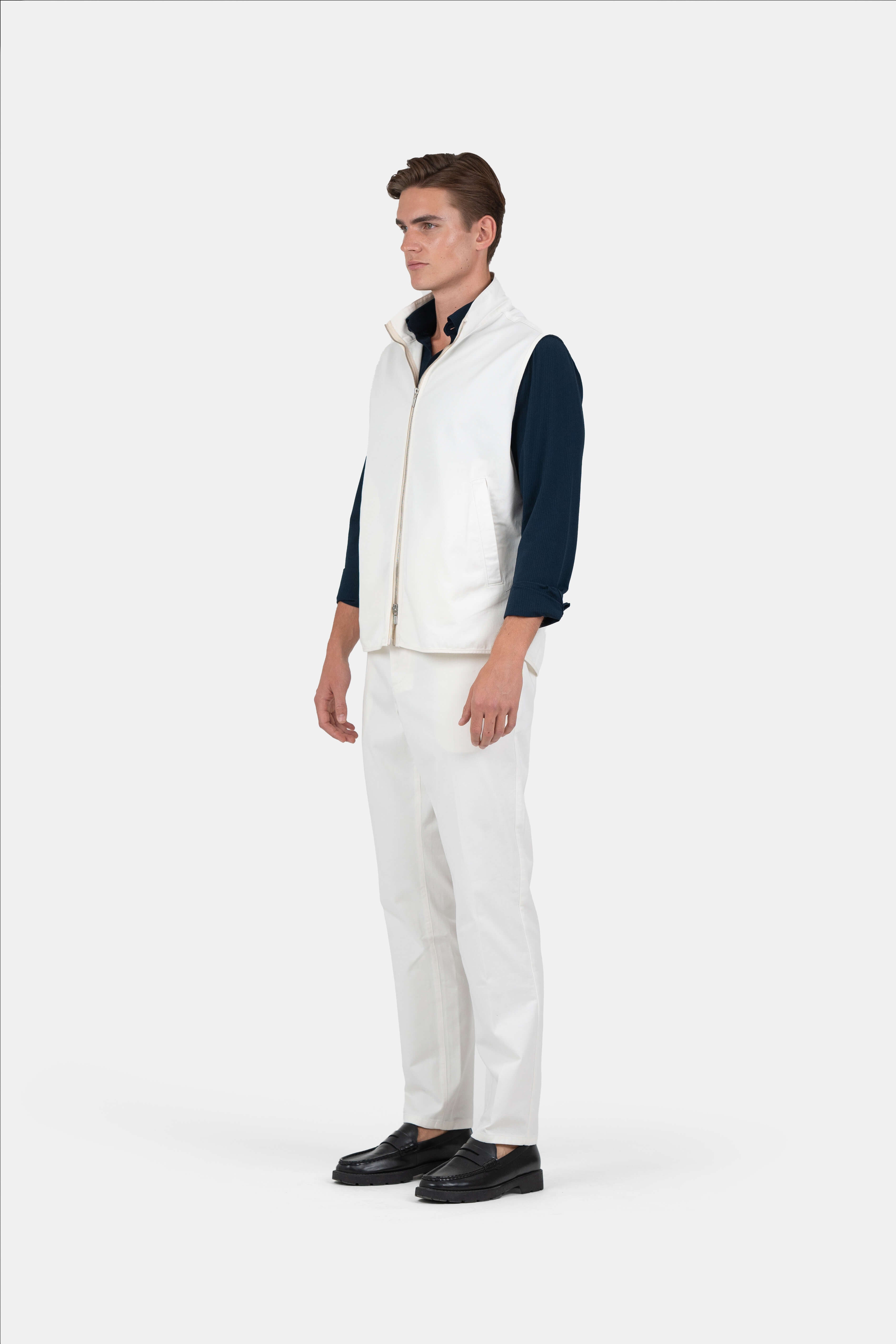 Zip Up Vest Hvid |  Skagen-clothing.dk