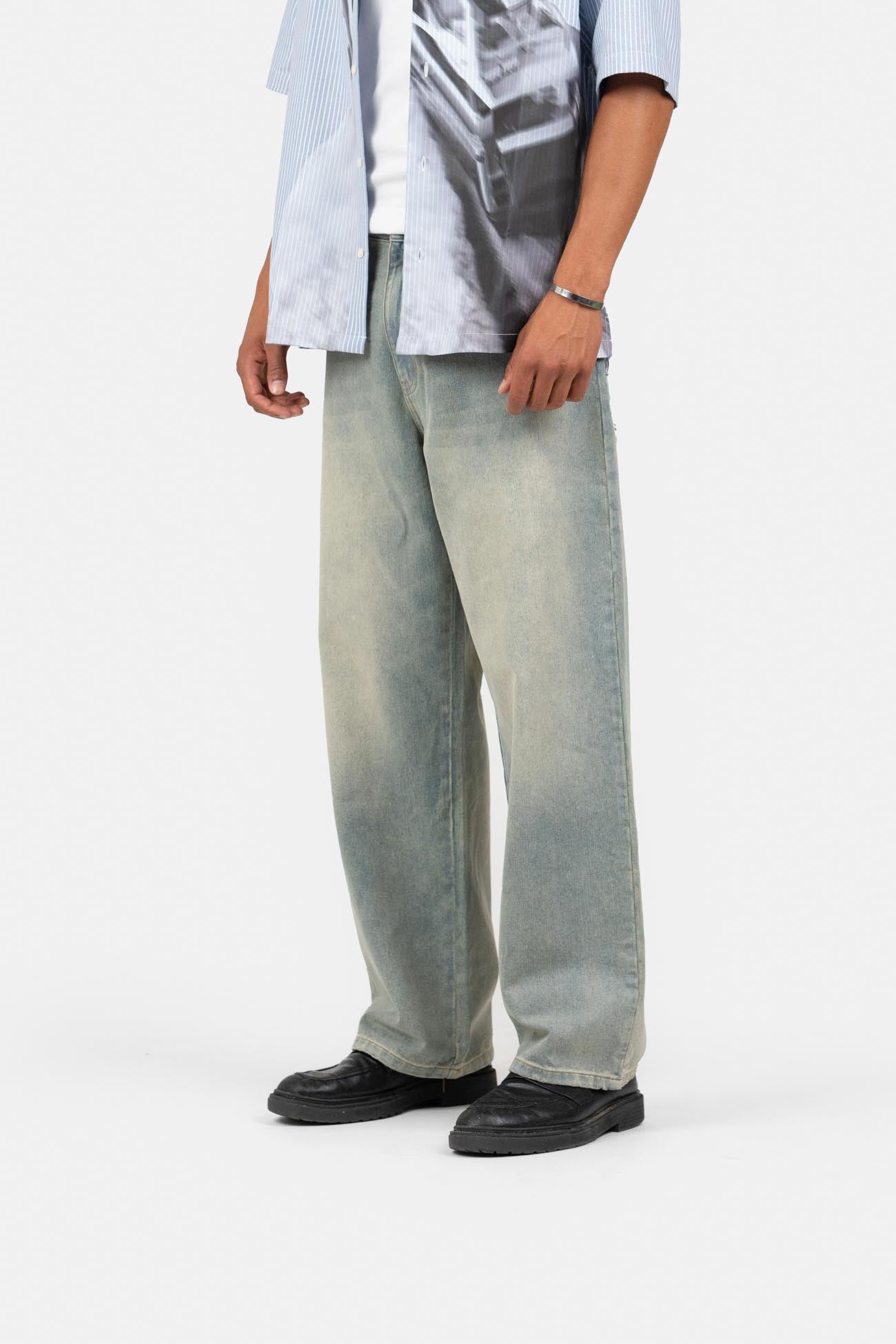 Baggy Denim Jeans Light Blue Vintage Wash