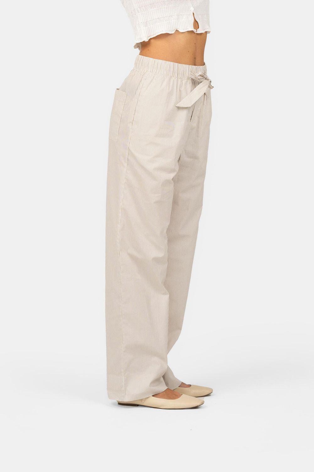 Pyjamas Pants Beige stribet |  Skagen-clothing.dk