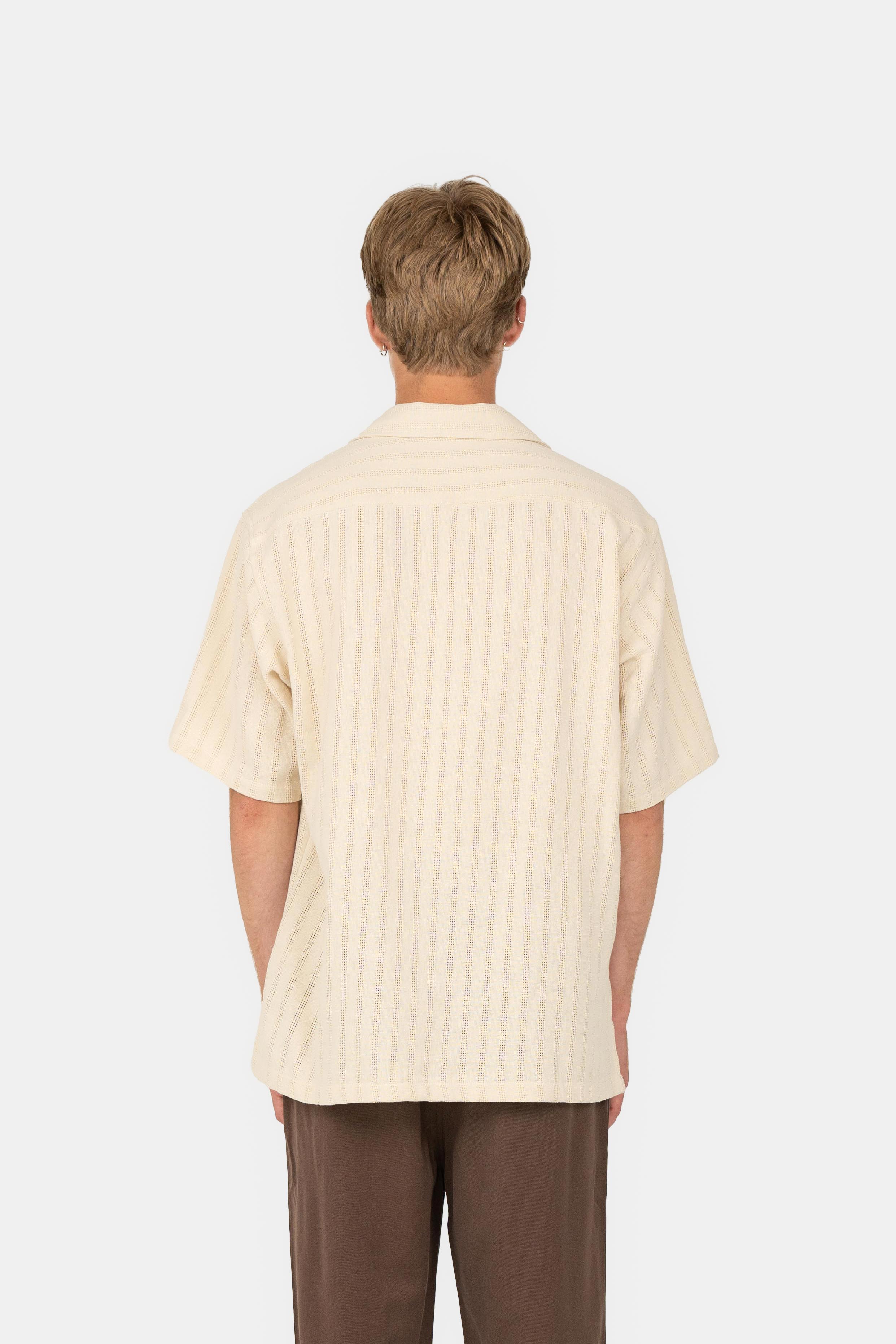 Kortermet Strikket Skjorte Beige