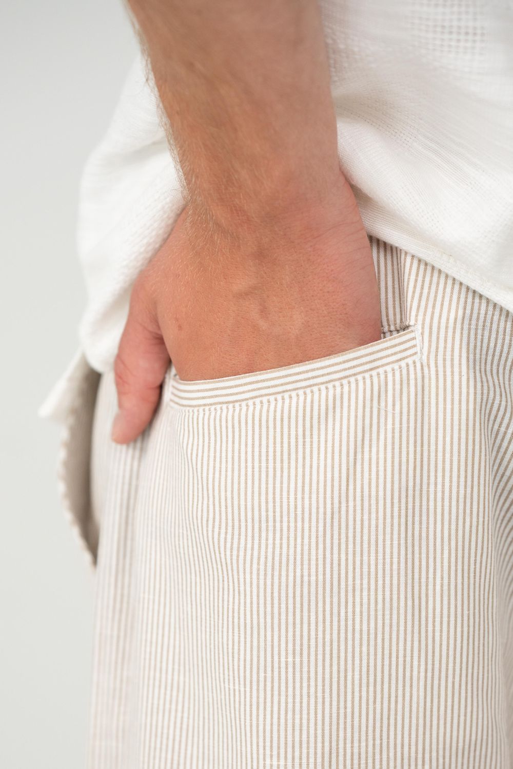Pyjamas Pants Beige stribet |  Skagen-clothing.dk