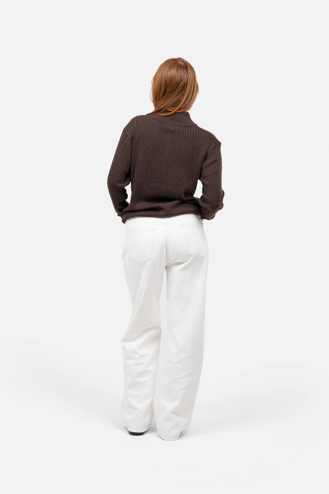 Half Zip Strik Brun |  Skagen-clothing.dk