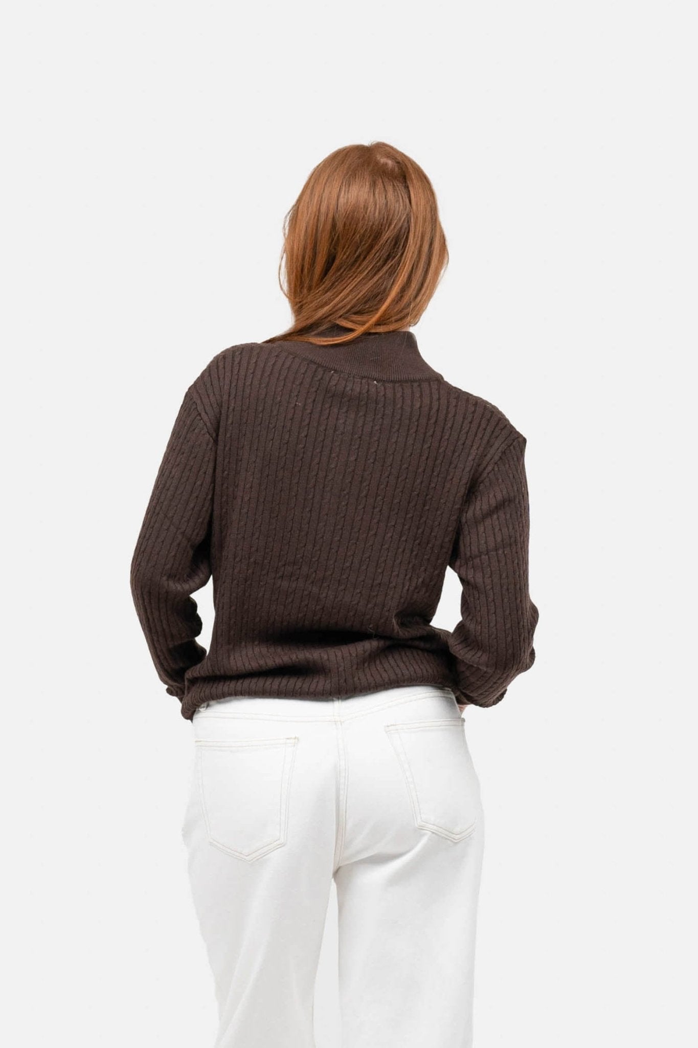 Half Zip Strik Brun |  Skagen-clothing.dk