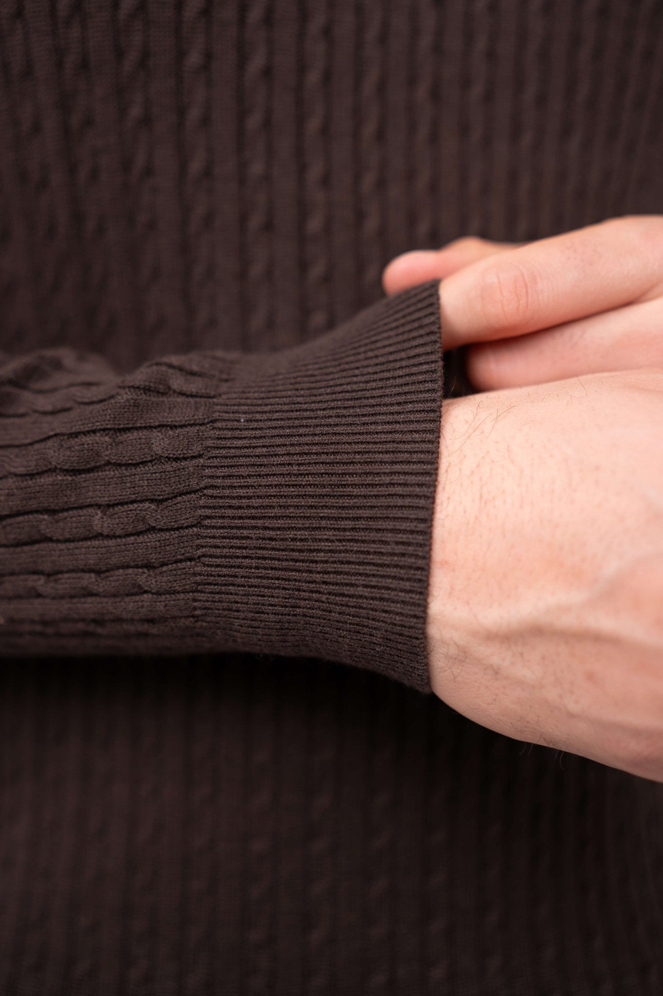 Half Zip Strik Brun |  Skagen-clothing.dk