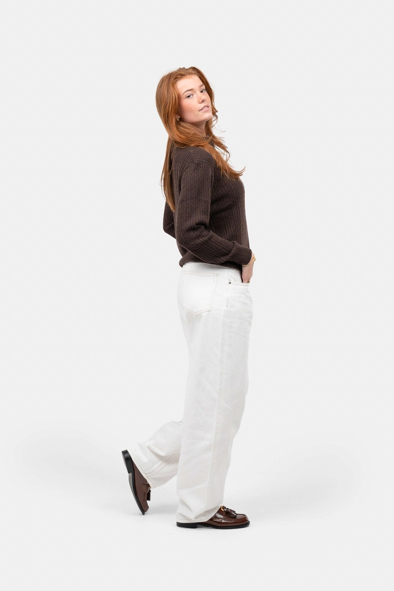 Half Zip Strik Brun |  Skagen-clothing.dk