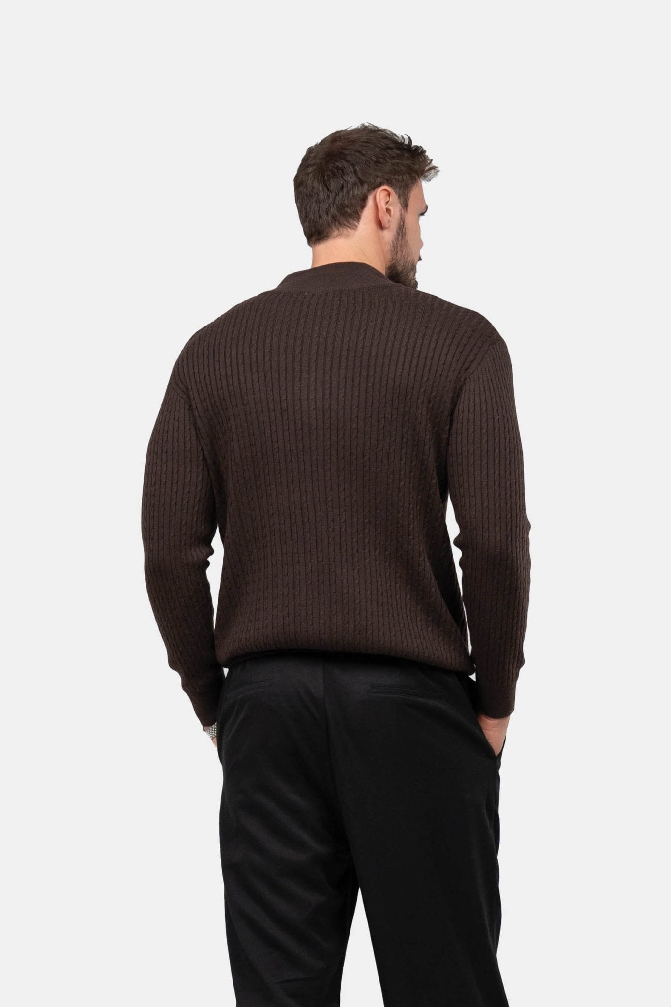 Half Zip Strik Brun |  Skagen-clothing.dk