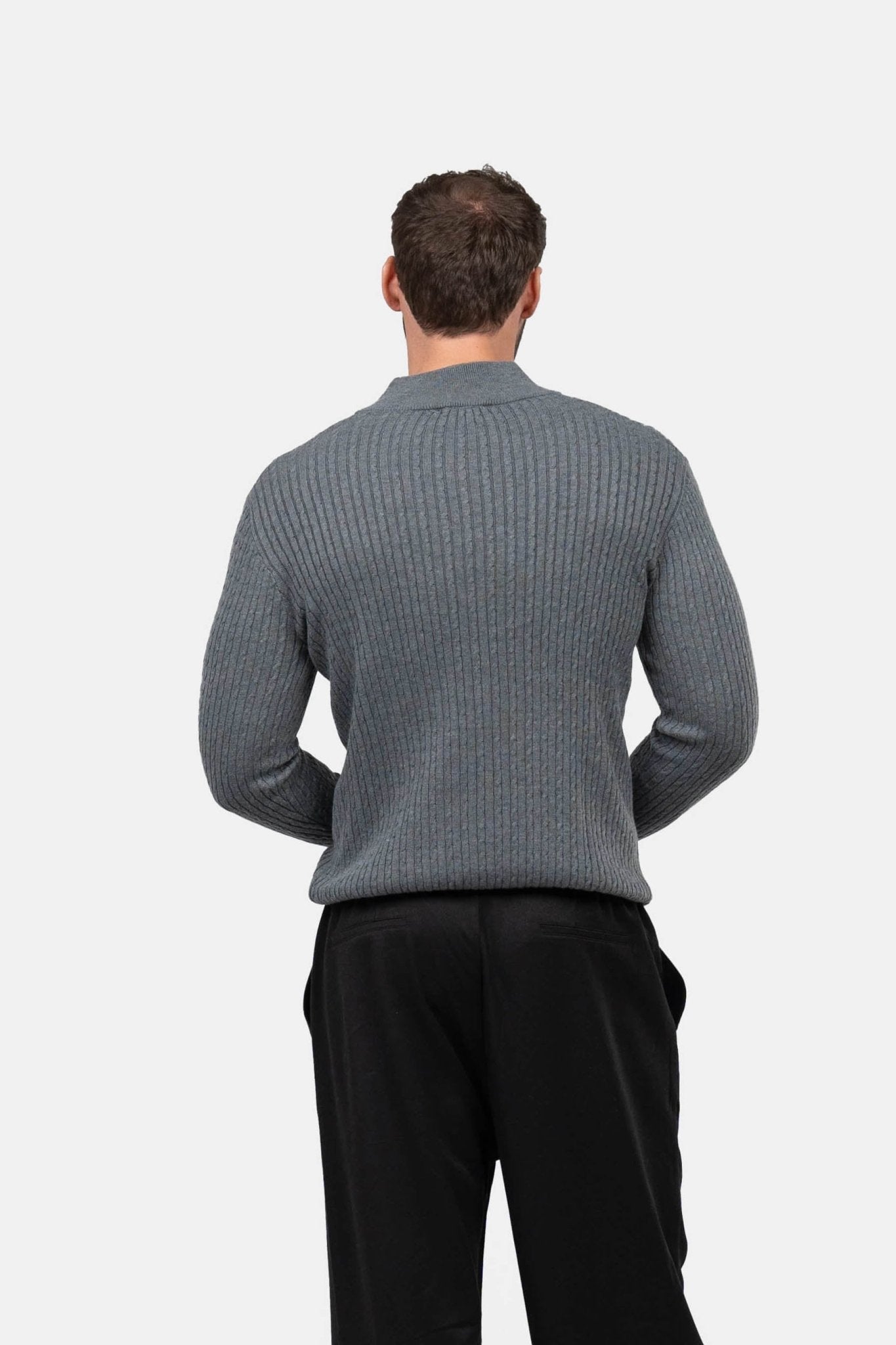Half Zip Strik Grå |  Skagen-clothing.dk