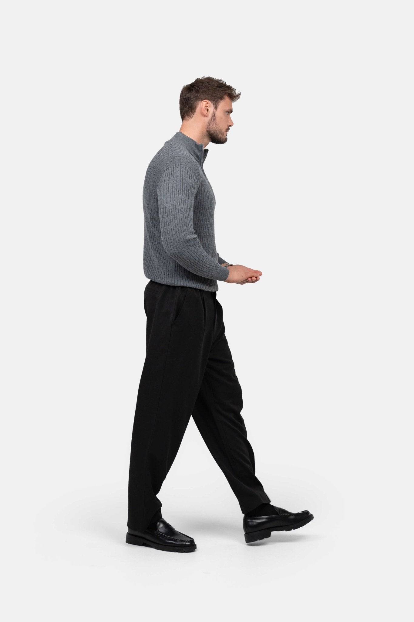 Half Zip Strik Grå |  Skagen-clothing.dk