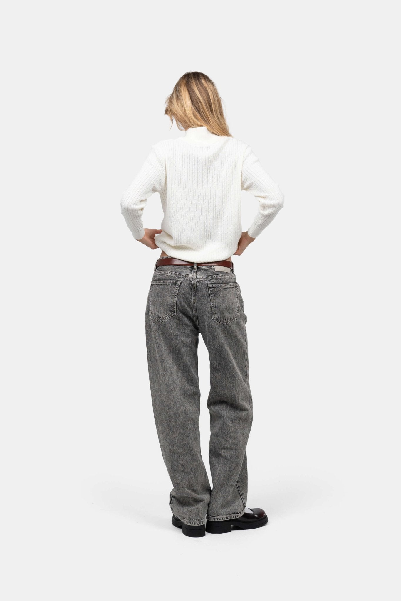Half Zip Strik Hvid |  Skagen-clothing.dk