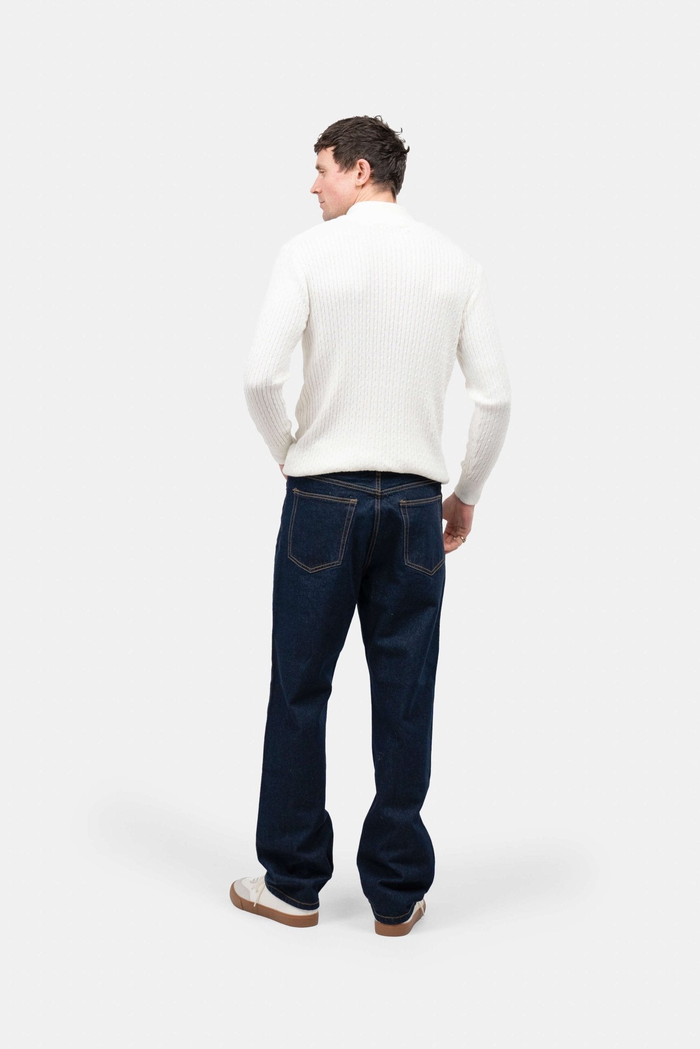 Half Zip Strik Hvid |  Skagen-clothing.dk