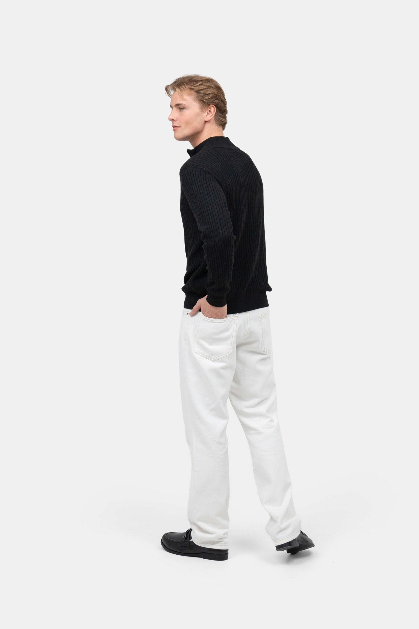 Half Zip Strik Sort |  Skagen-clothing.dk