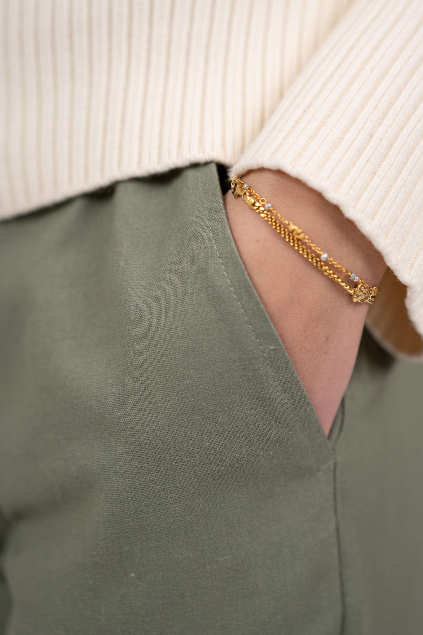 Heavyweight Hørbukser Højtaljede Army |  Skagen-clothing.dk
