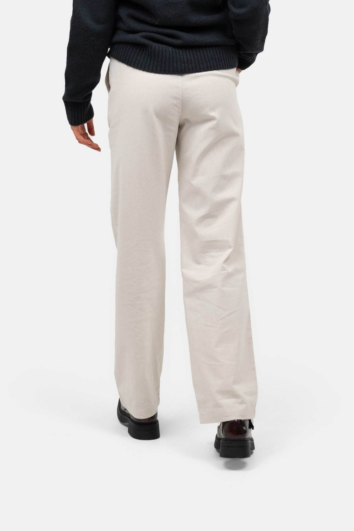 Heavyweight Hørbukser Højtaljede Beige |  Skagen-clothing.dk
