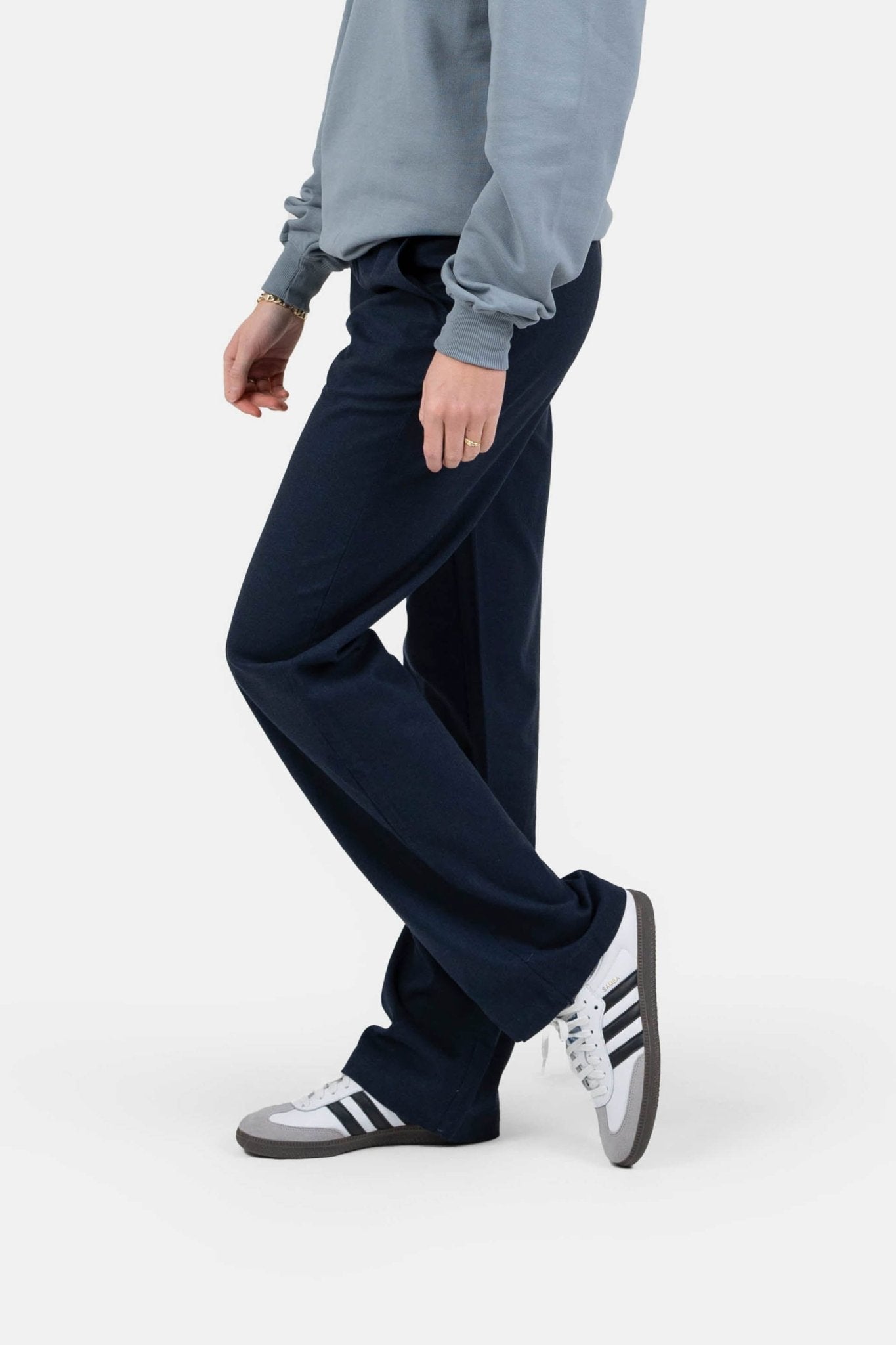 Heavyweight Hørbukser Højtaljede Navy |  Skagen-clothing.dk