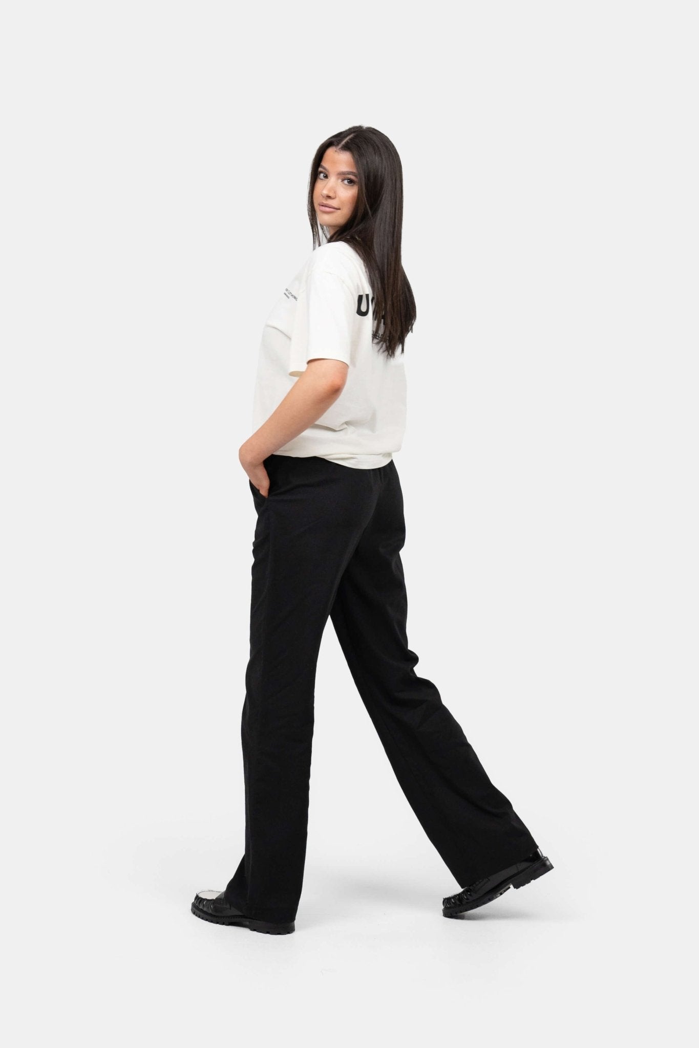 Heavyweight Hørbukser Højtaljede Sort |  Skagen-clothing.dk