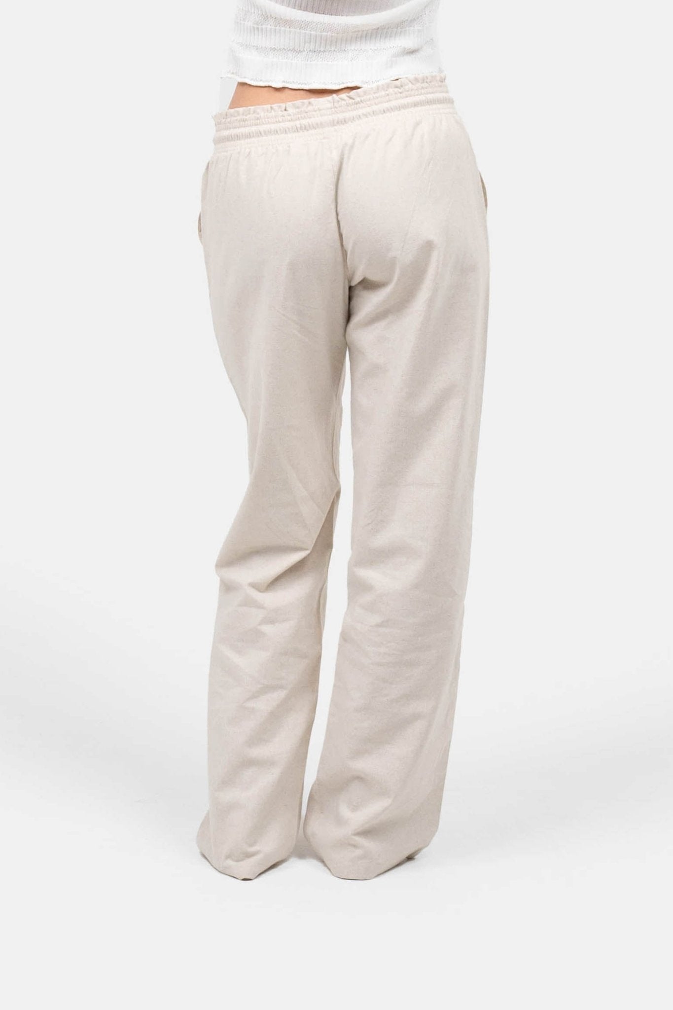 Heavyweight Hørbukser Lavtaljede Beige |  Skagen-clothing.dk