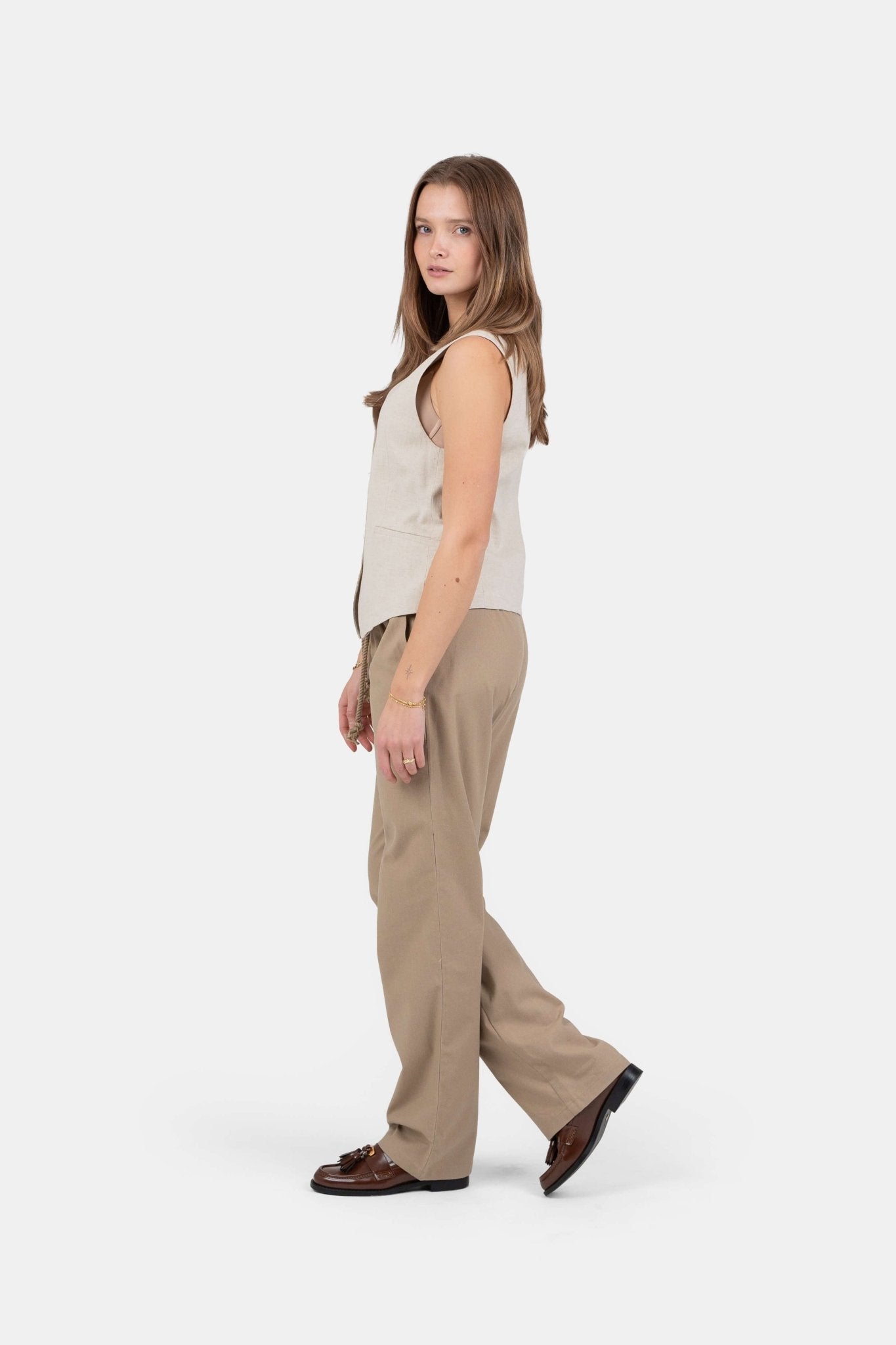 Heavyweight Hørbukser Lavtaljede Mokka |  Skagen-clothing.dk