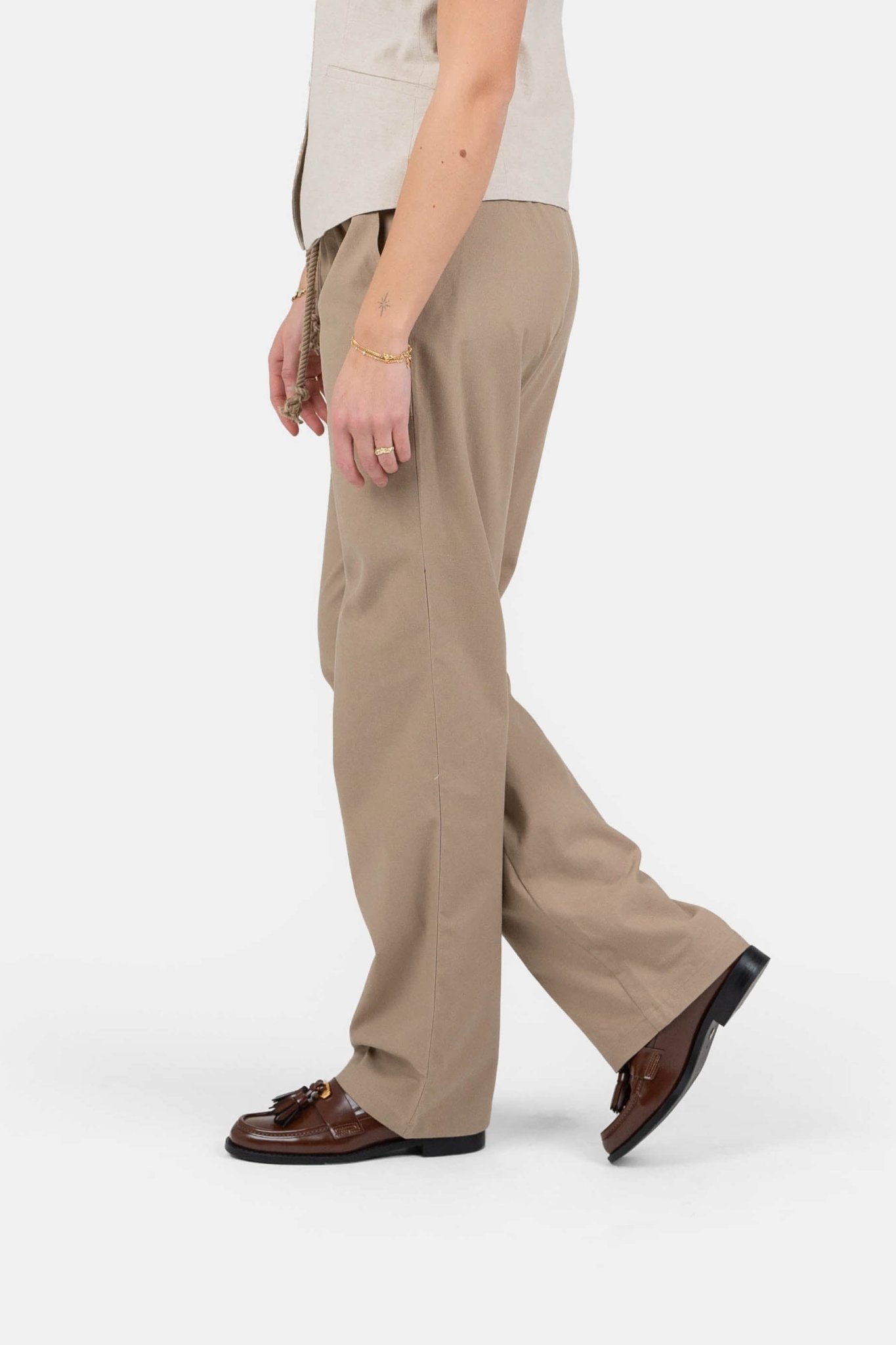 Heavyweight Hørbukser Lavtaljede Mokka |  Skagen-clothing.dk