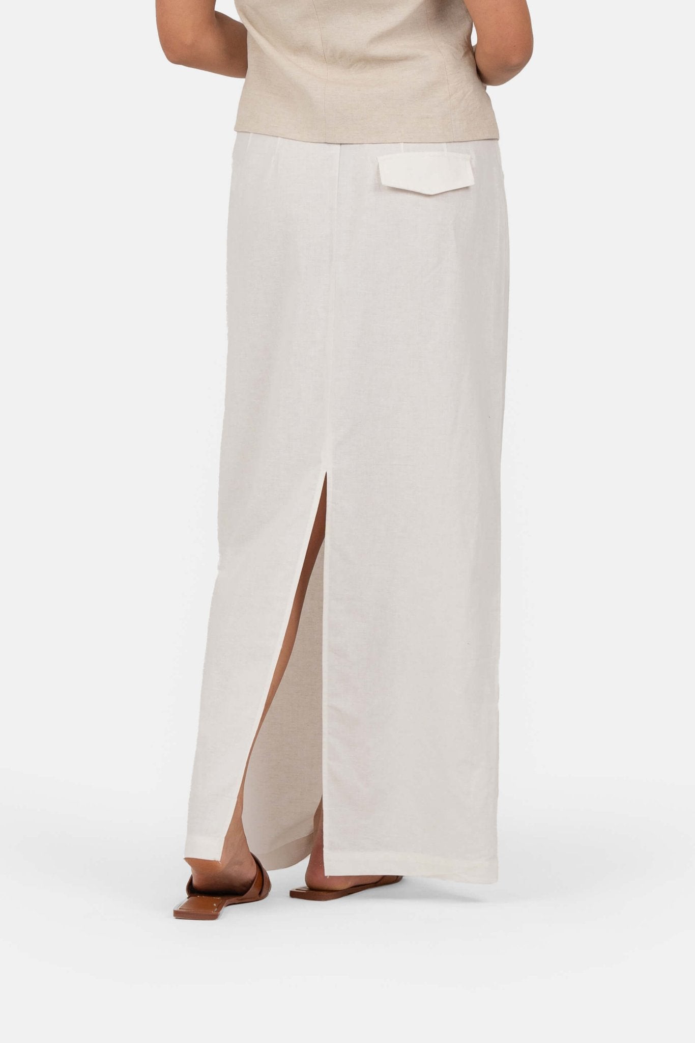 Hør Nederdel Hvid |  Skagen-clothing.dk