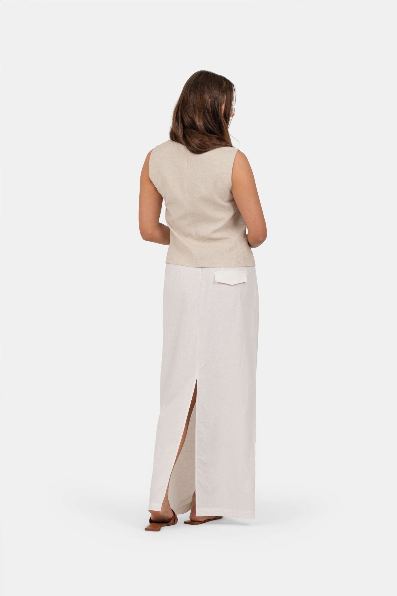 Hør Nederdel Hvid |  Skagen-clothing.dk