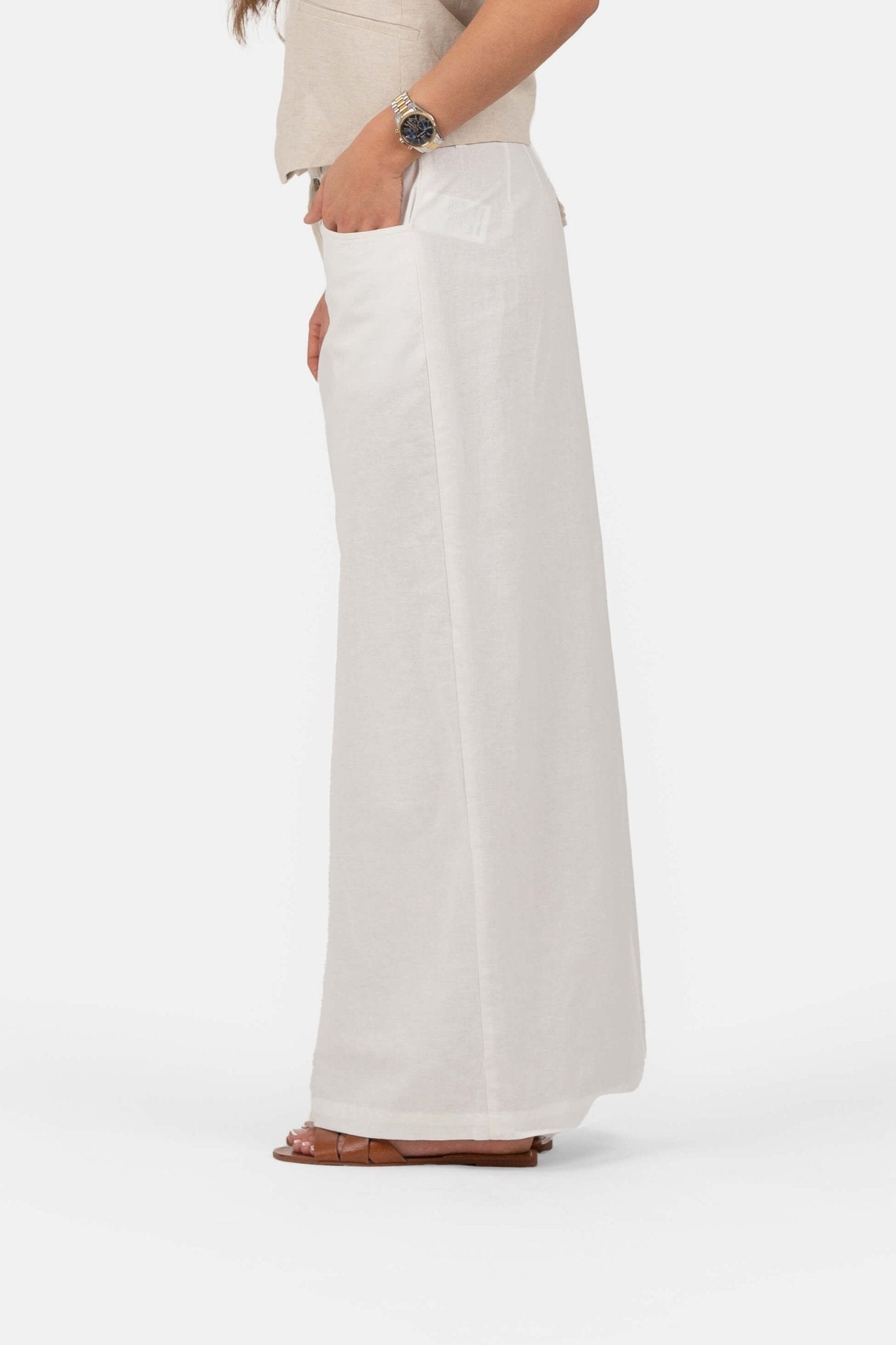 Hør Nederdel Hvid |  Skagen-clothing.dk