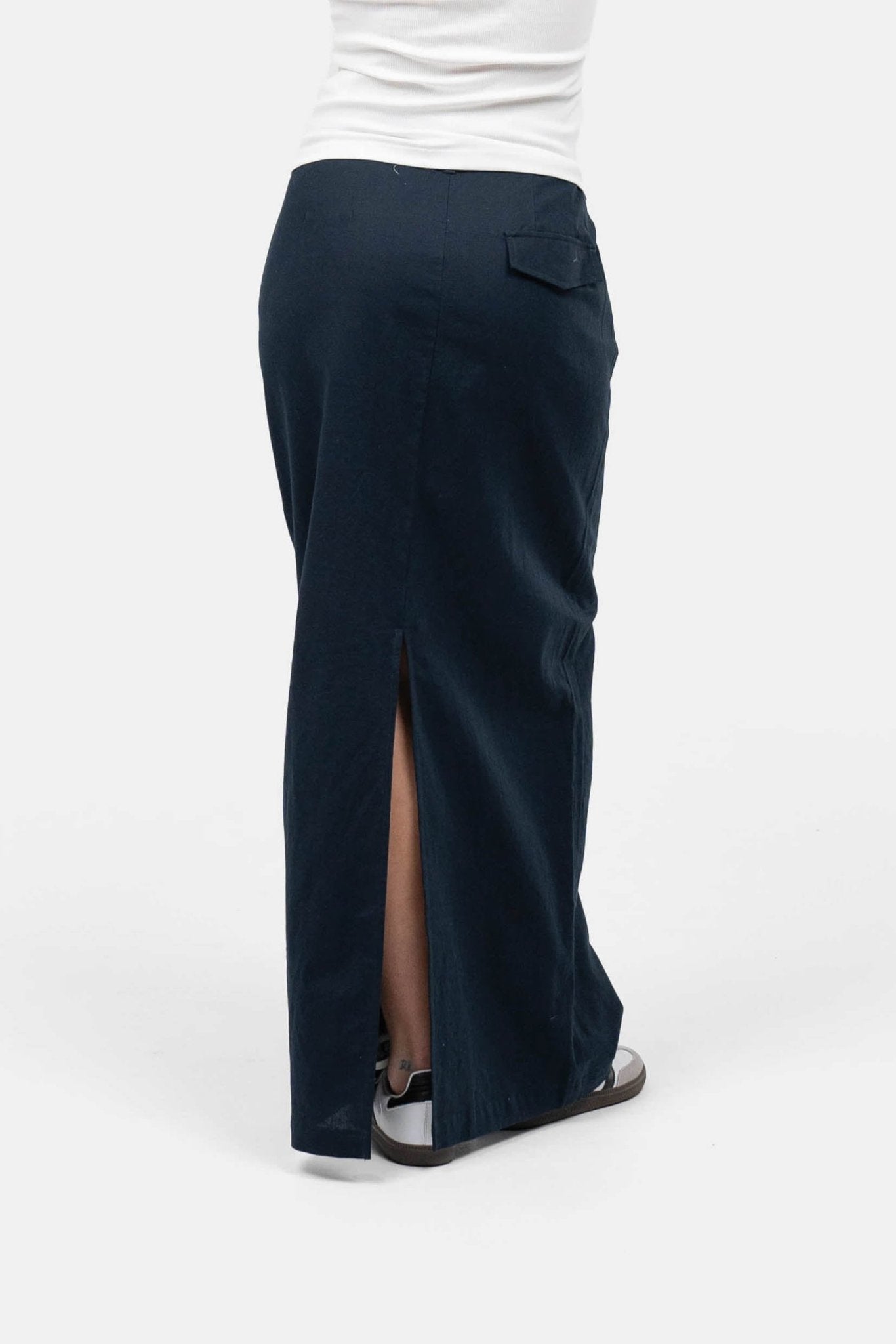 Hør Nederdel Navy |  Skagen-clothing.dk