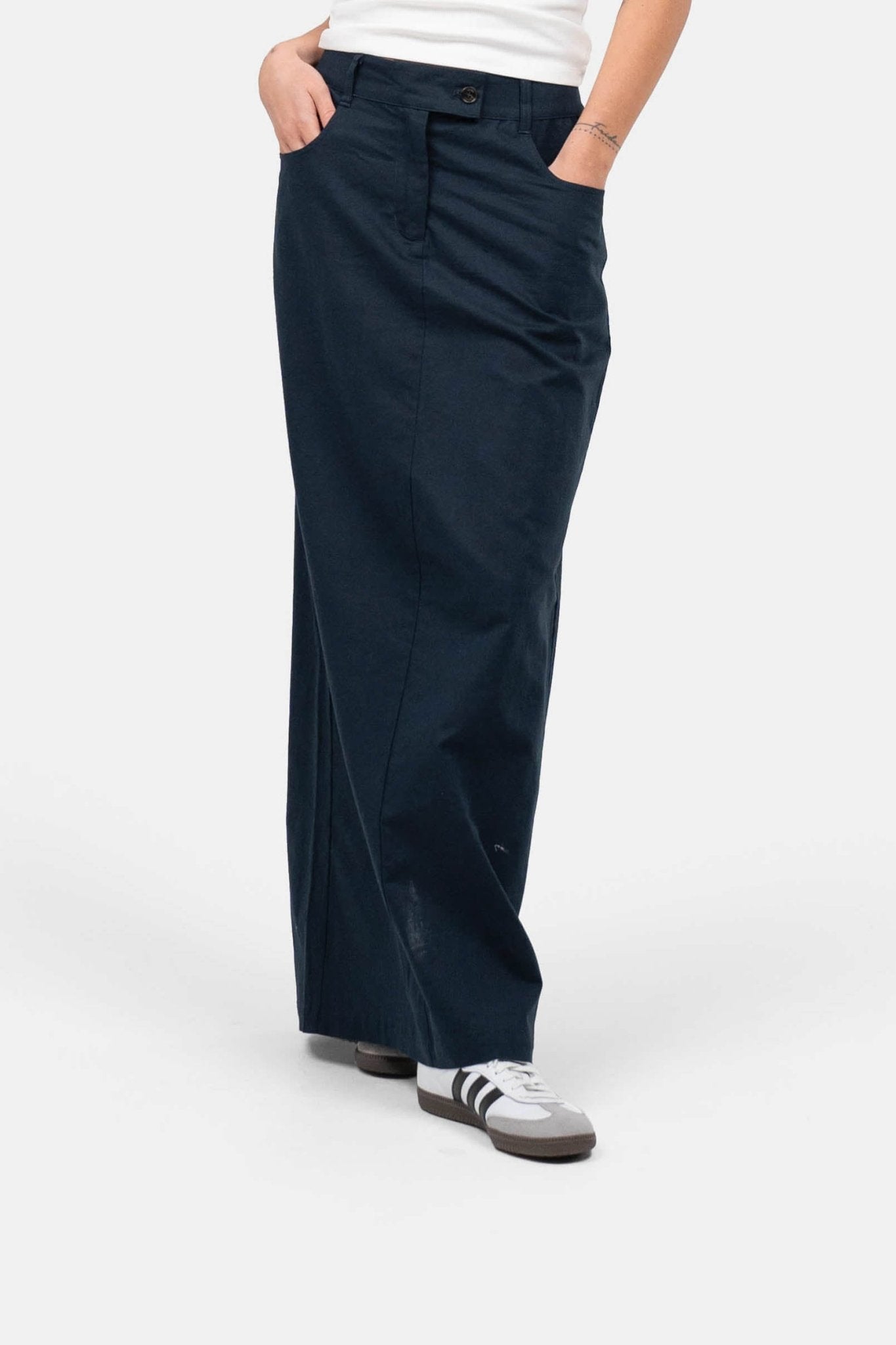 Hør Nederdel Navy |  Skagen-clothing.dk