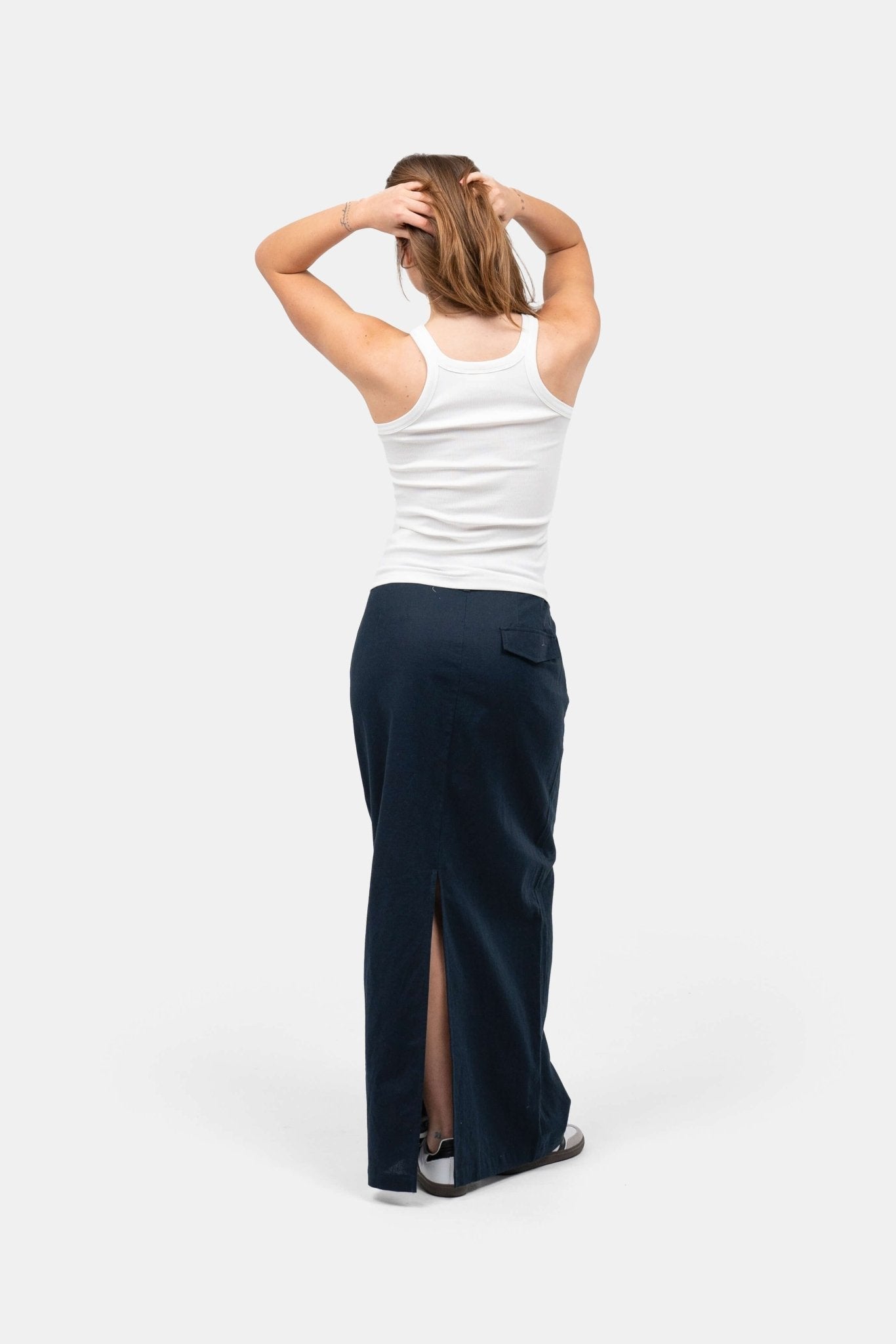 Hør Nederdel Navy |  Skagen-clothing.dk