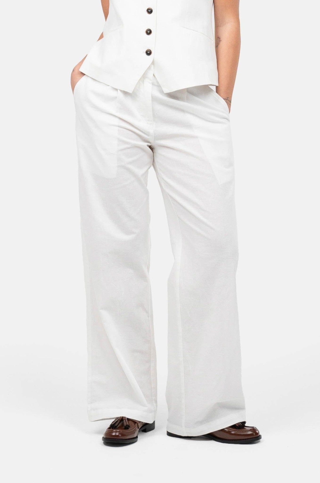 Hør Suitpants Hvid |  Skagen-clothing.dk