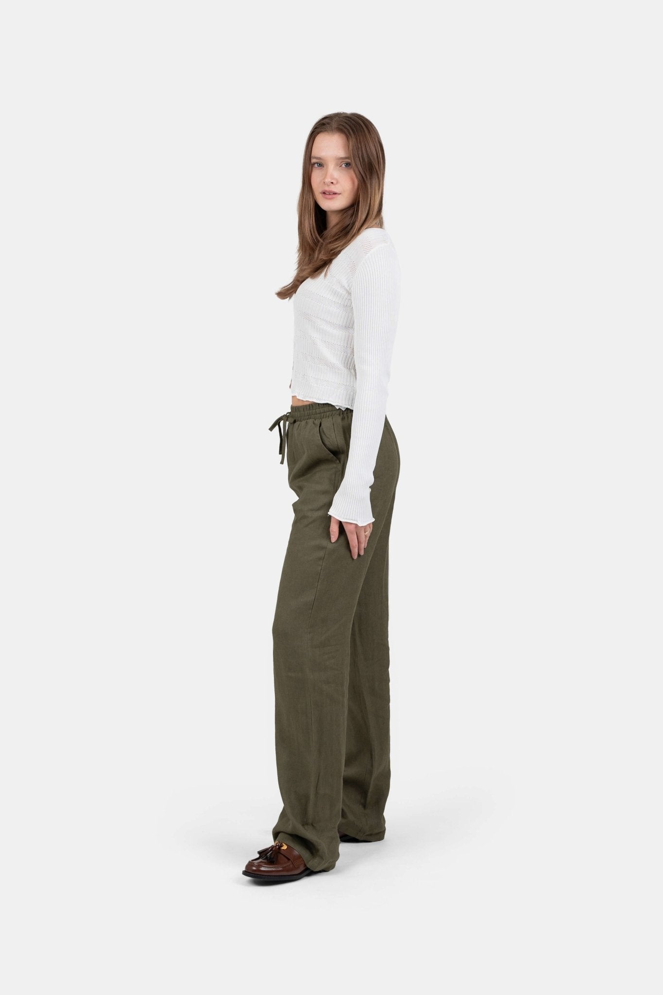 Hørbukser Højtaljede Army |  Skagen-clothing.dk